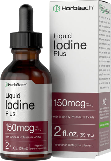 Liquid Iodine Solution Drops | 2 fl oz | 150 mcg | Iodine & Potassium Iodide Supplement Horbäach uk supplements