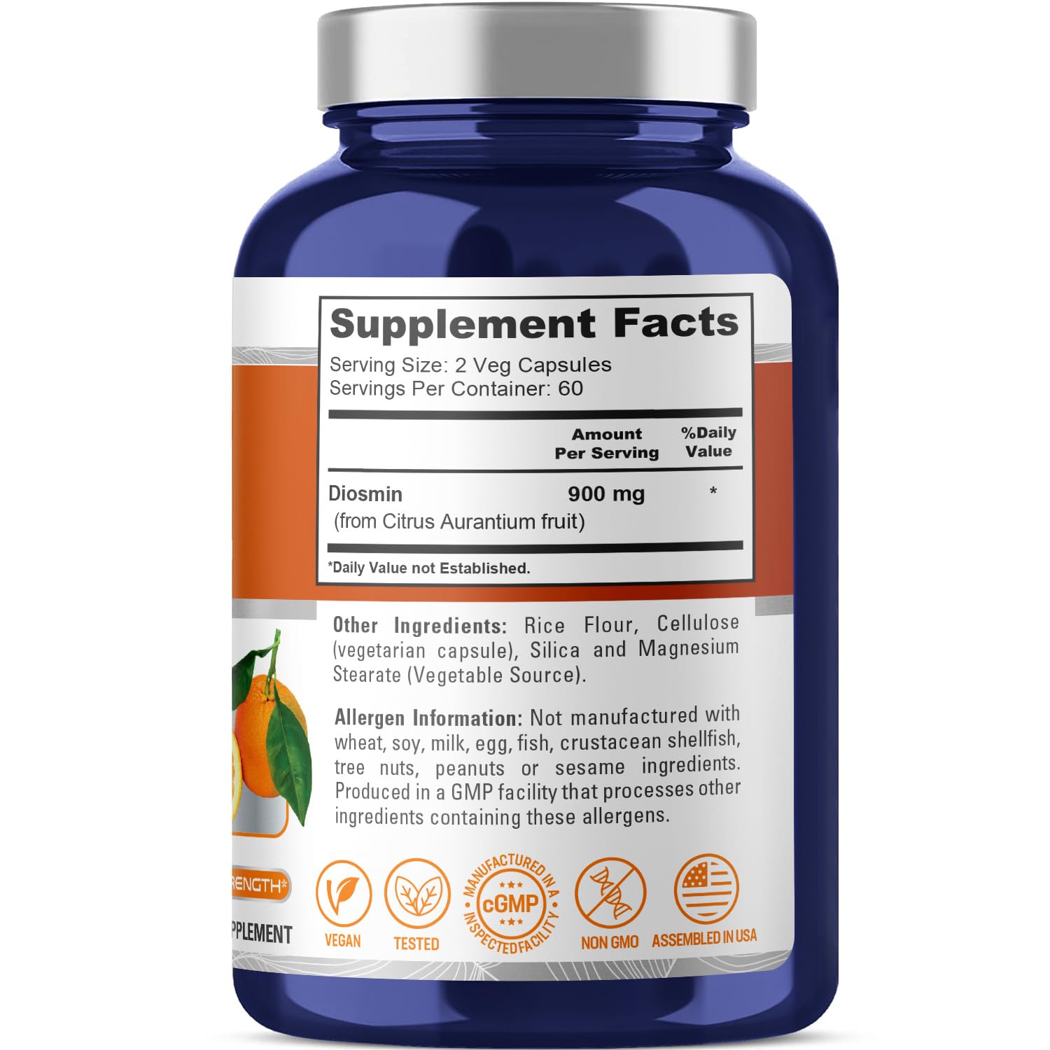 NusaPure Diosmin 900mg per Serving 120 Veggie Caps (Non-GMO, Vegan) NusaPure uk supplements