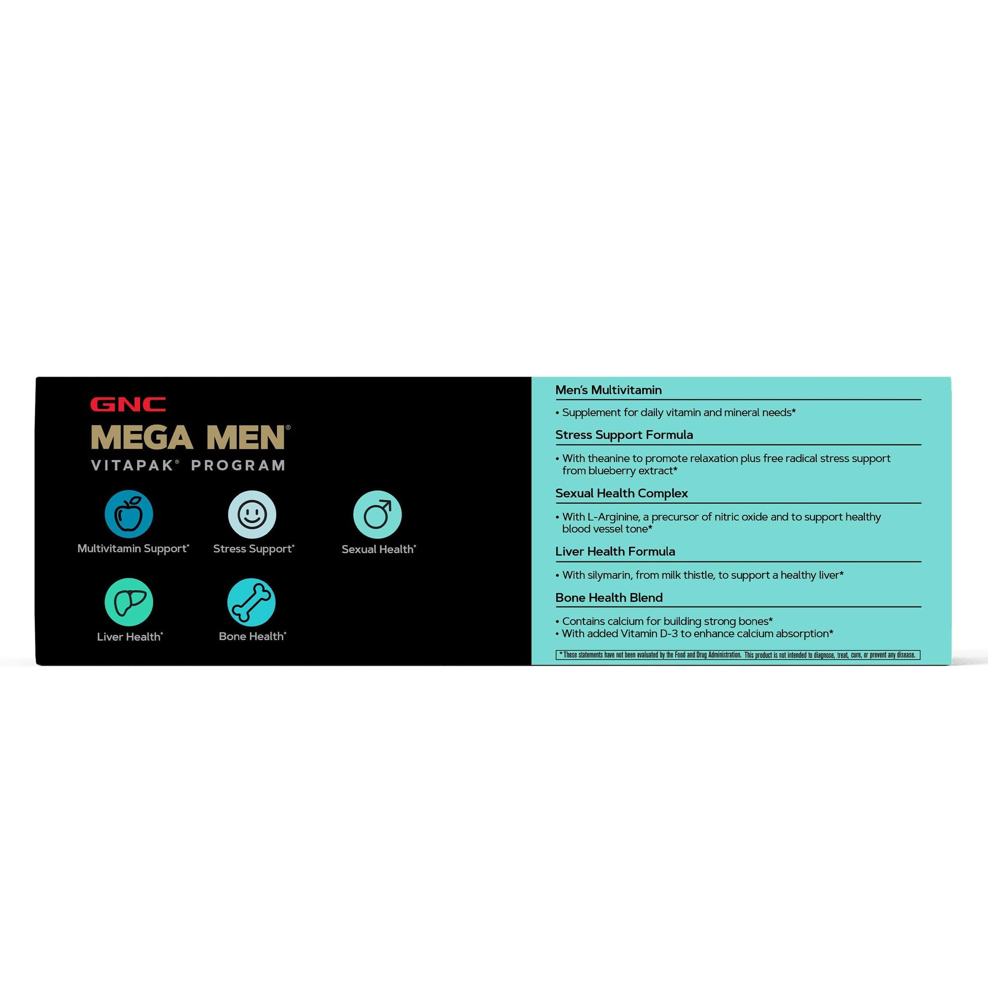 GNC Men's 30+ Vitapak Program | 5-in-1 Daily Multivitamins and Minerals | Supports Healthy Bones and Stress Relief | 30 Servings GNC uk supplements