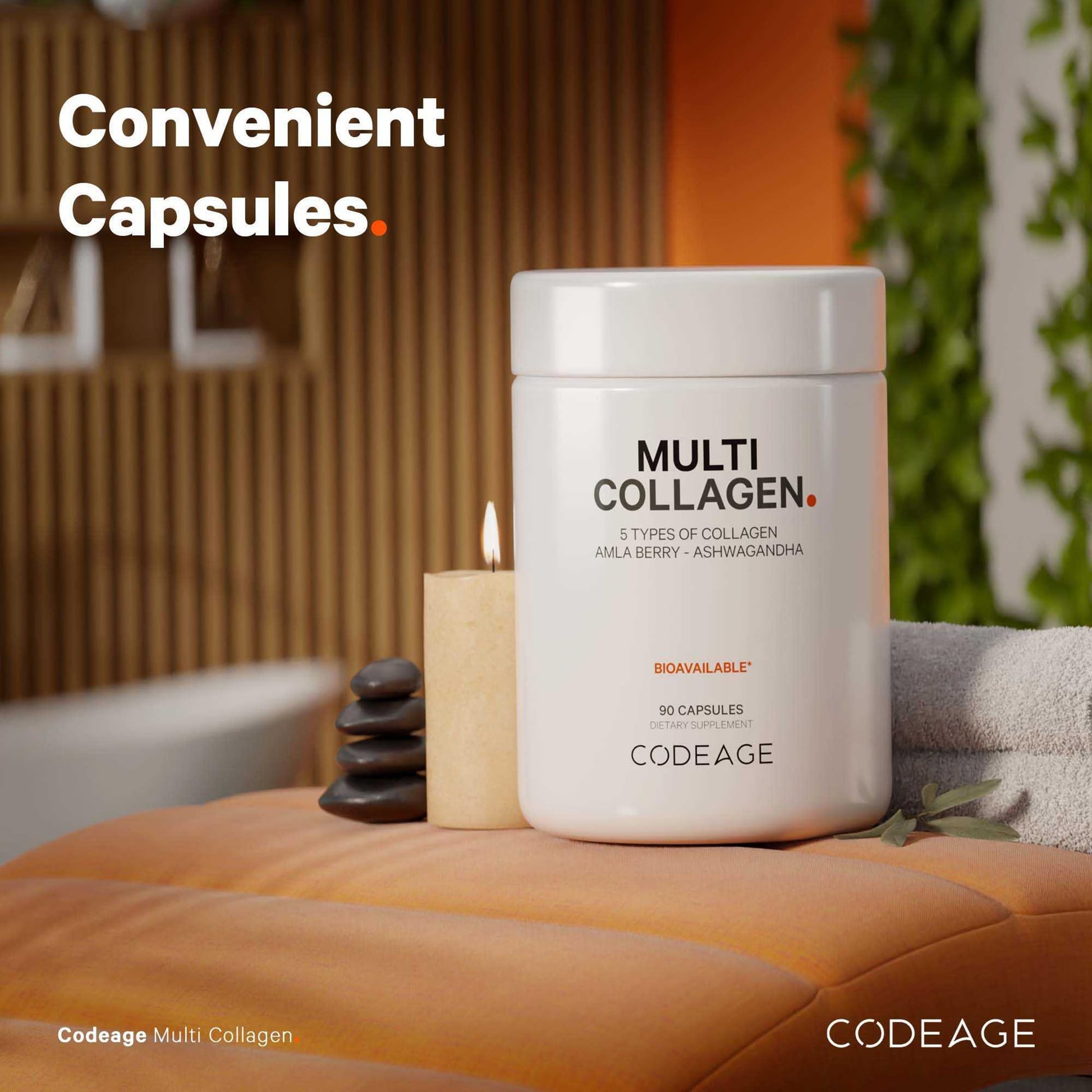 Codeage Multi Collagen Peptides Protein Capsules, 5 Collagen Types, Grass-Fed & Hydrolyzed Bovine Collagen Pills Supplement, Ashwagandha, Amla Berry Vitamins, Collagen Peptides - 90 Capsules Codeage uk supplements