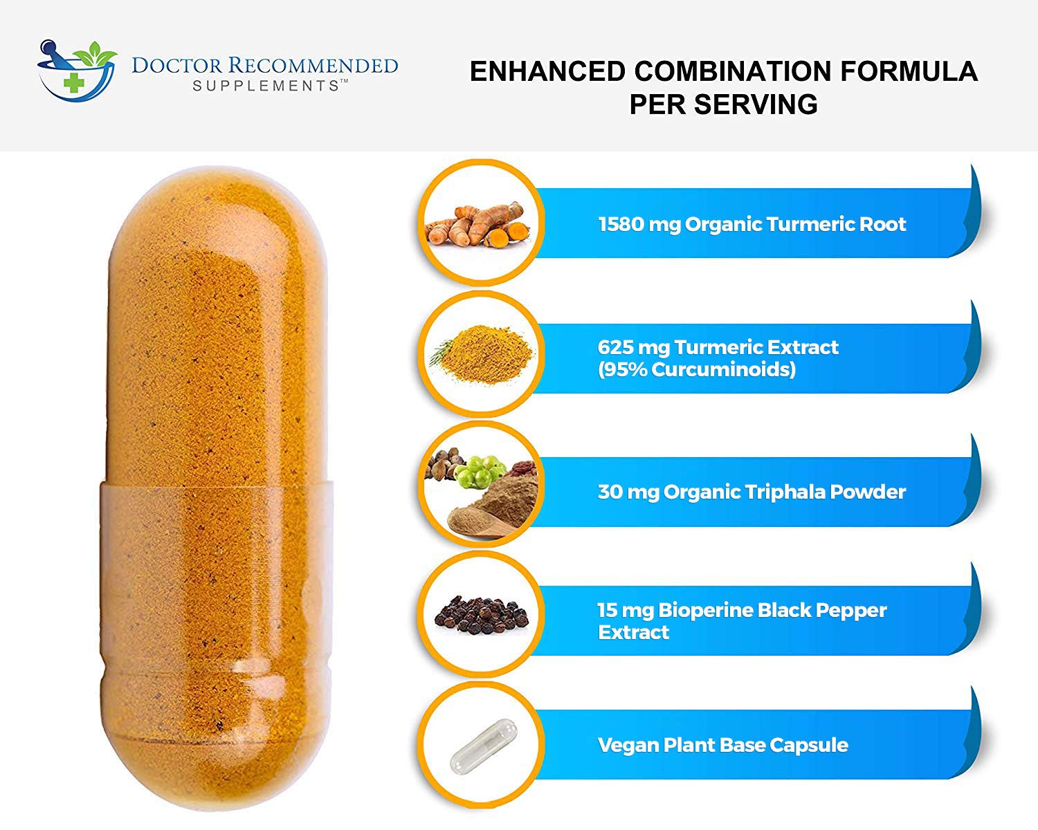 Turmeric Curcumin - 2250mg/d - Veggie Caps - 95% Curcuminoids with Black Pepper DOCTOR RECOMMENDED SUPPLEMENTS uk supplements