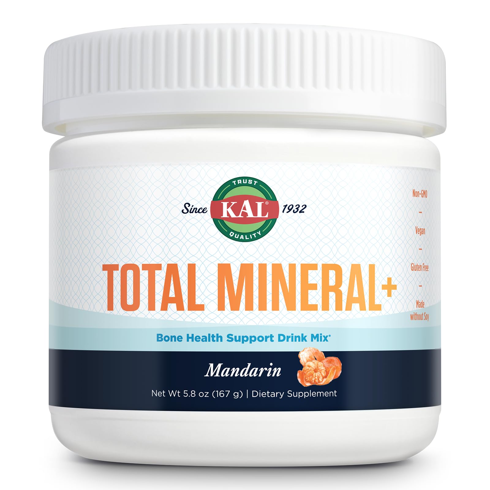 KAL Total Mineral+ Powder - Total Complex - Magnesium Glycinate, Zinc, Calcium and More - Bone Health & Whole Body Support Supplement - Vegan, Non-GMO, Gluten-Free 60-Day Guarantee - 30 Servings KAL uk supplements