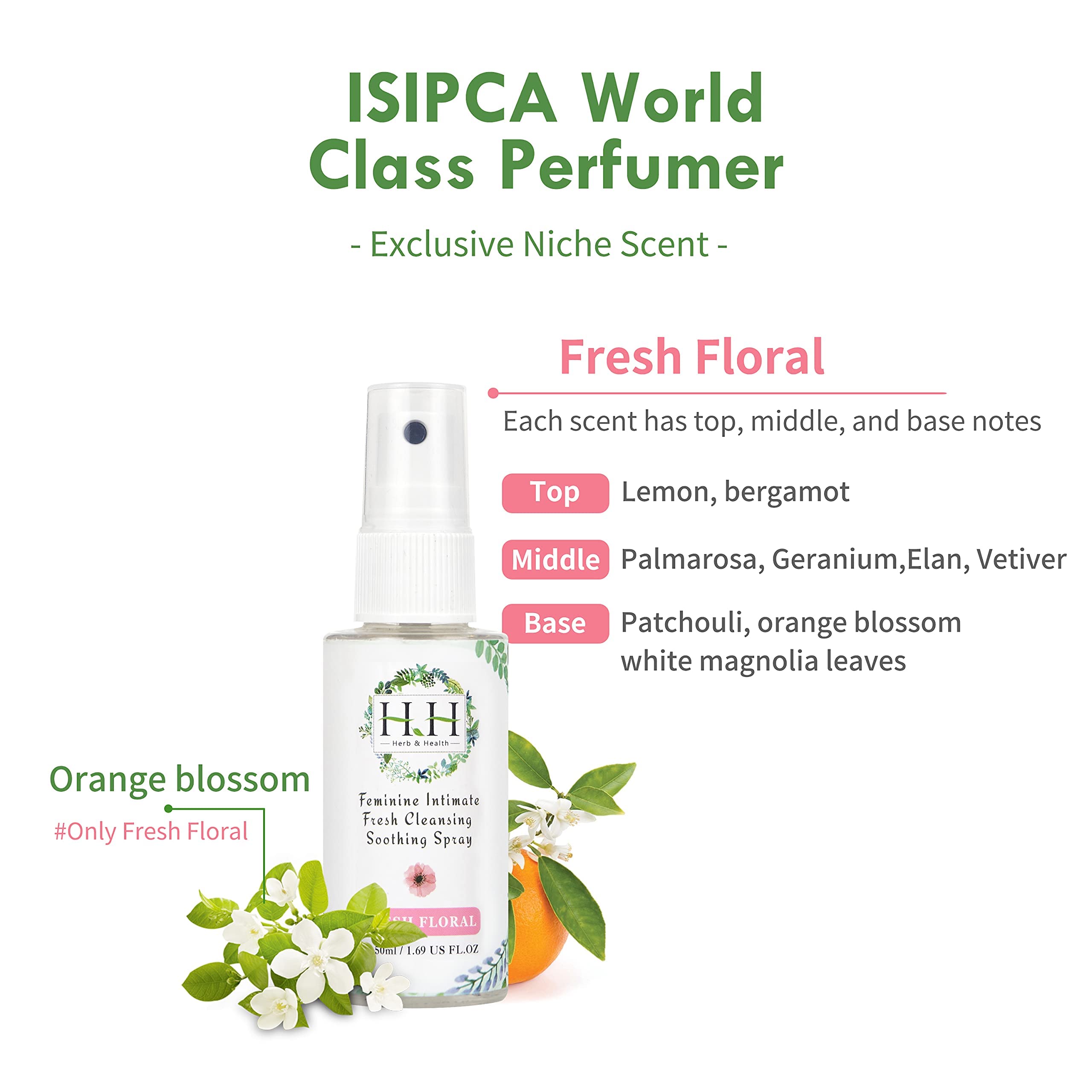 HH Herb&Health Feminine Deodorant Spray - Natural Essential Oil Intimate Soothing Mist - Floral HH Herb & Health uk supplements