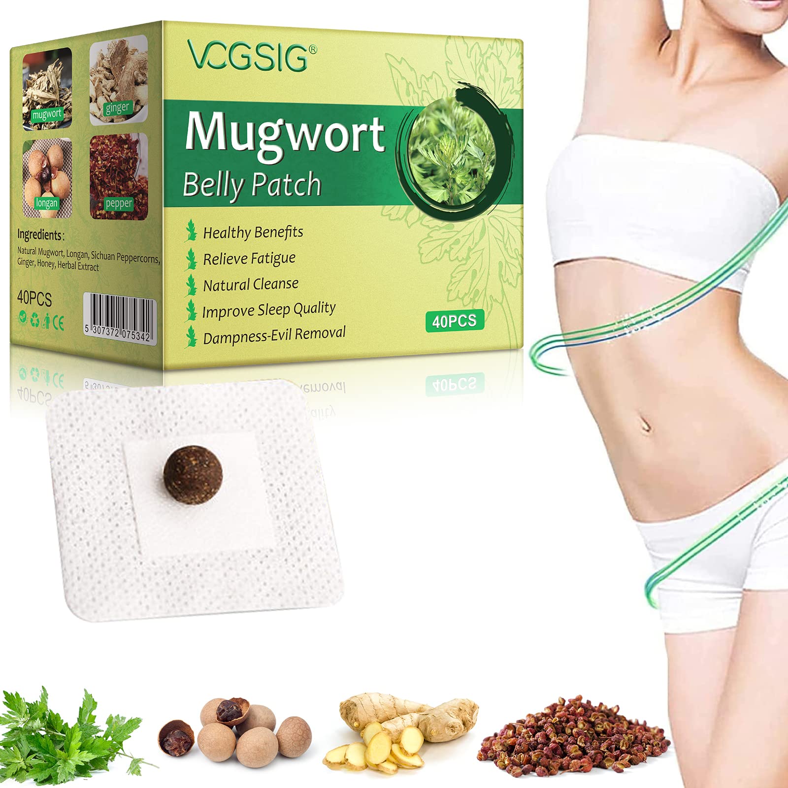 ALIVO 40PCs Mugwort Belly Patch, Mugwort Navel Stickers - Parches para Bajar de Peso ALIVO uk supplements