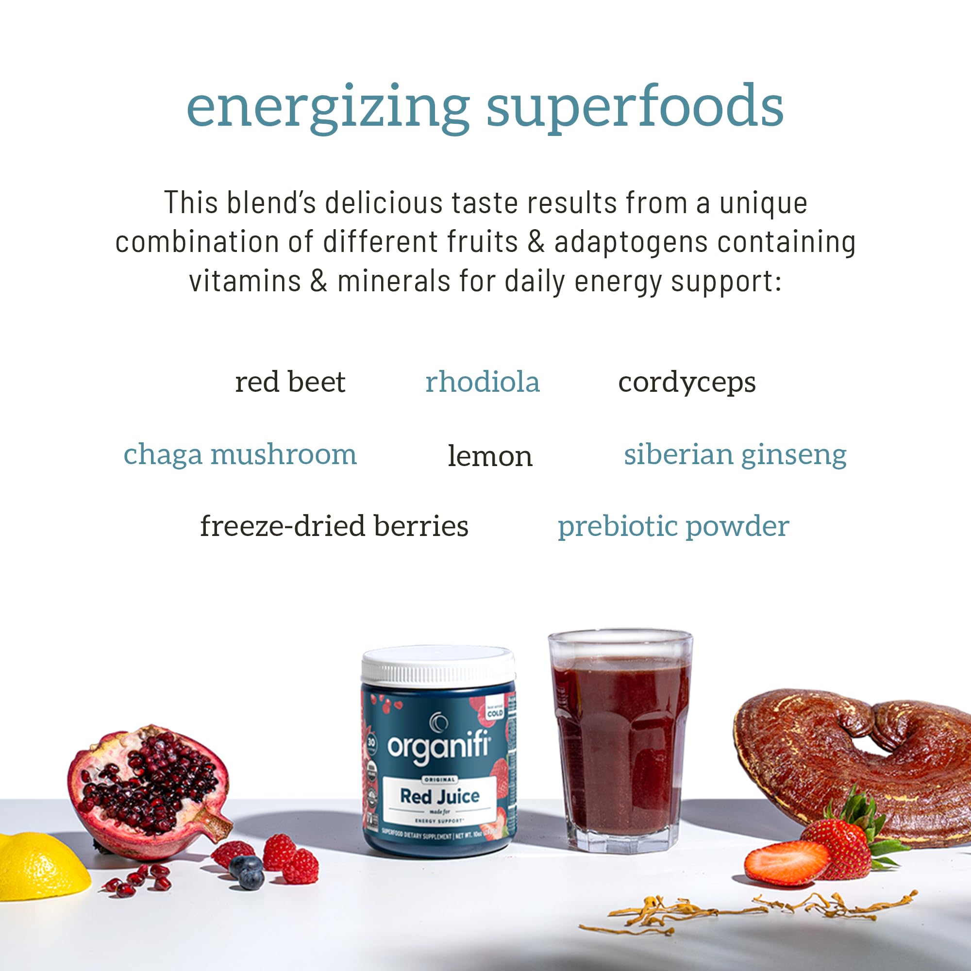 Organifi Red Juice - Natural Superfood Energy Boost - High in Antioxidants - Sweet-Berry Organifi uk supplements