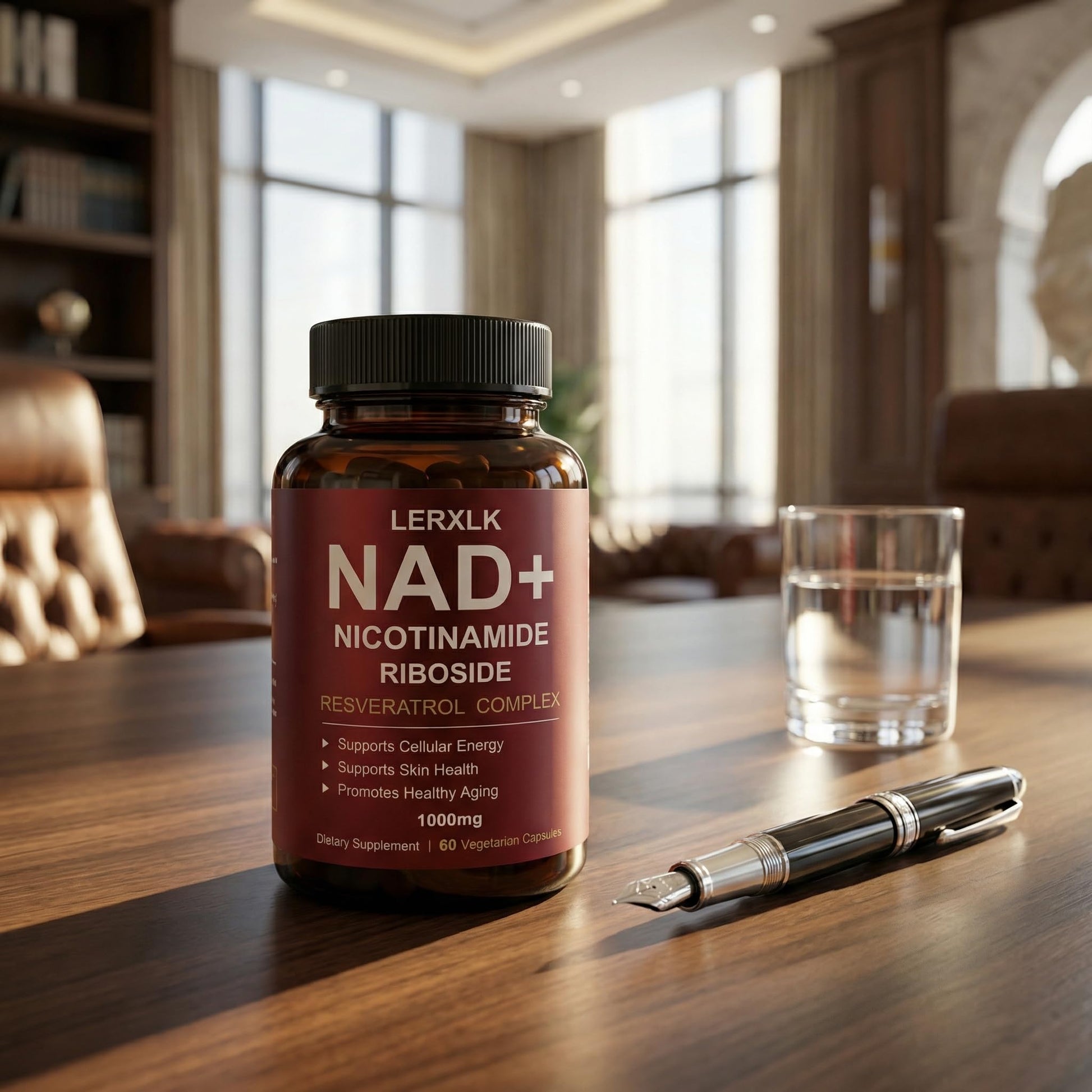 LERXLK NAD+ Supplement 1000mg – Liposomal Nicotinamide Riboside with Resveratrol, Advanced Cellular Energy & Healthy Aging Support, 60 Vegetarian Capsules LERXLK uk supplements