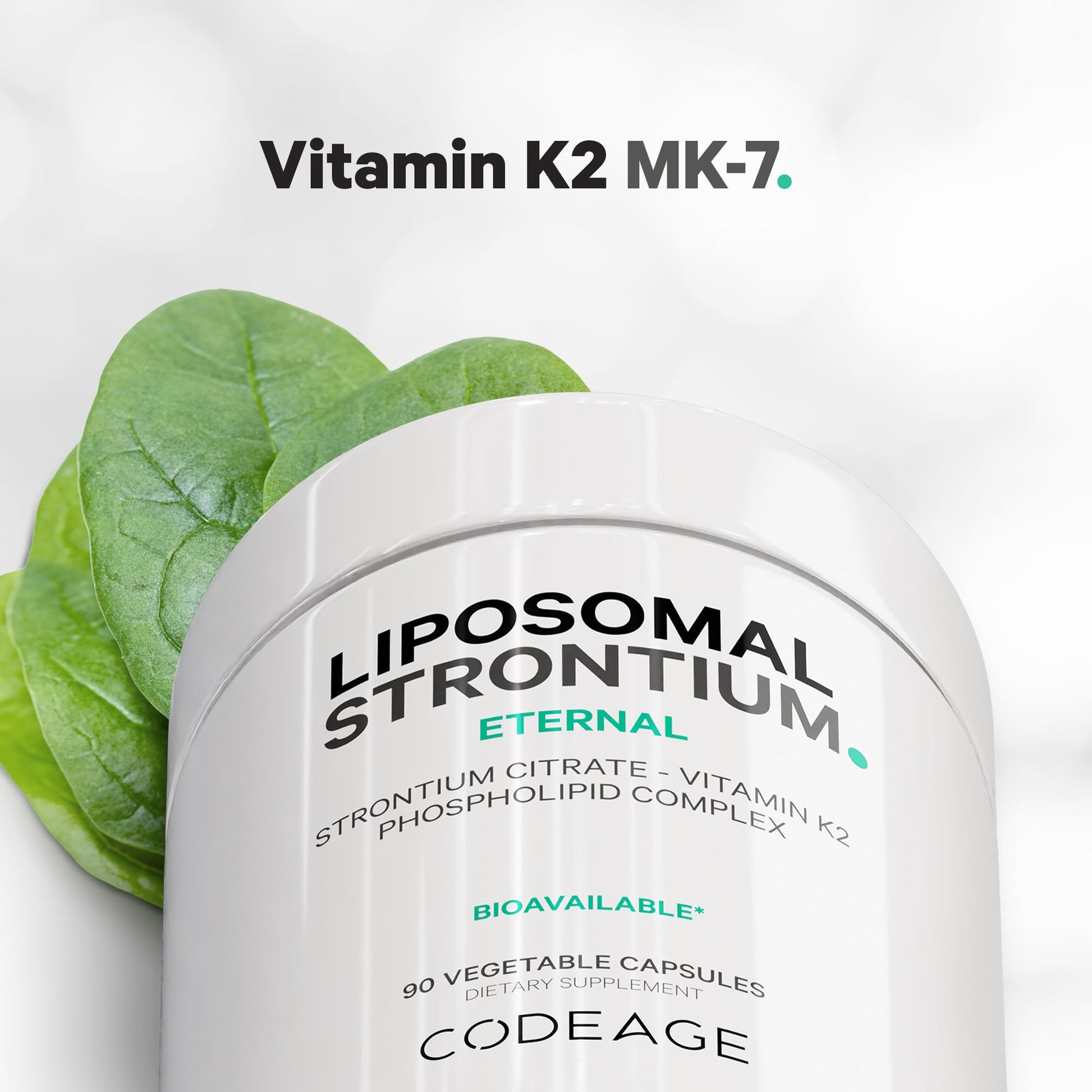 Codeage Liposomal Strontium Supplement - Strontium Citrate, Vitamin K2 MK-7, Liposomal Delivery, Non-GMO, Gluten-Free - 90 Capsules Codeage uk supplements