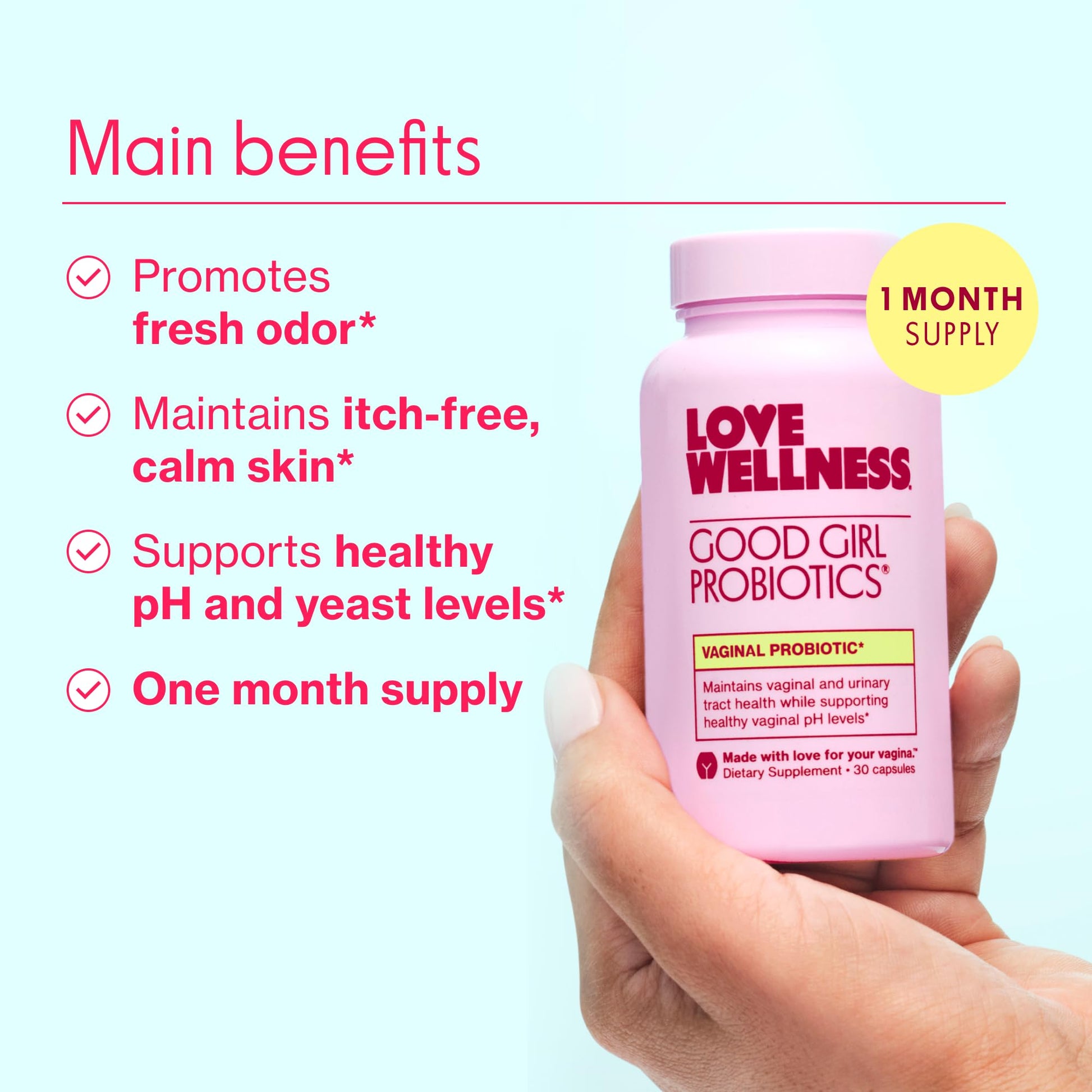 Love Wellness Good Girl Probiotics and Healthy V Vitamin | Womens Wellness Duo | Womens Probiotics Supplements for pH Balance and Vaginal Health Love Wellness uk supplements