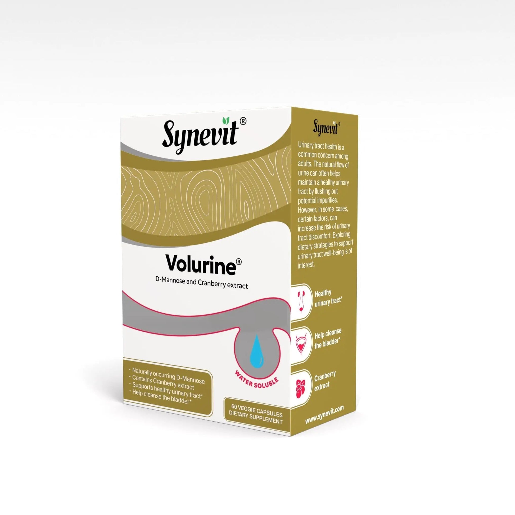 Volurine® D-Mannose & Cranberry Complex for Urinary Tract Health | 30 Capsules Synevit uk supplements