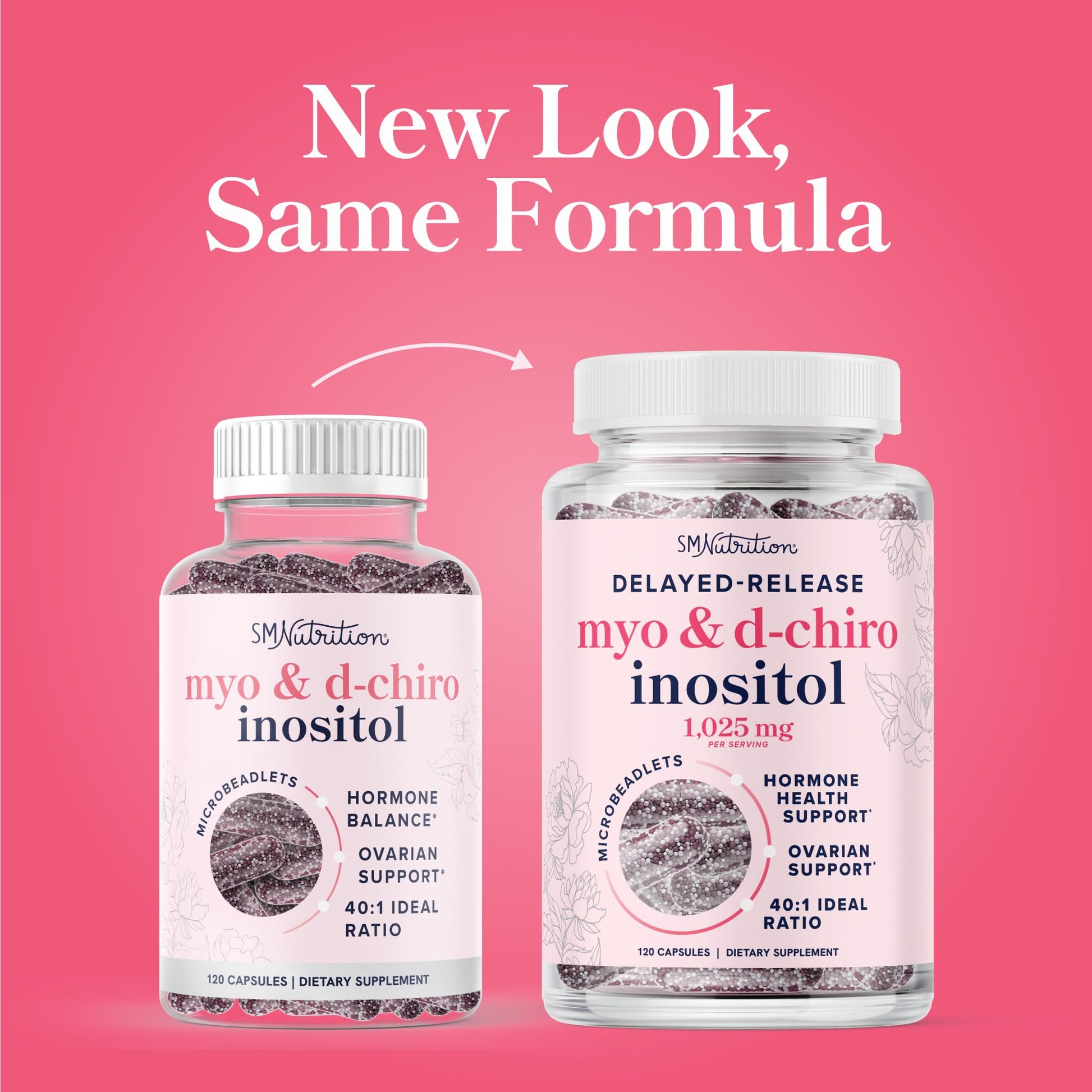 Myo-Inositol & D-Chiro Inositol for Hormone Balance for Women | Microbeadlets to Regulate Menstrual Cycle & Support Ovarian Health | 40:1 Ratio Myo & D Chiro | Non-GMO | 120 Ct (1 Month Supply) SMNutrition uk supplements
