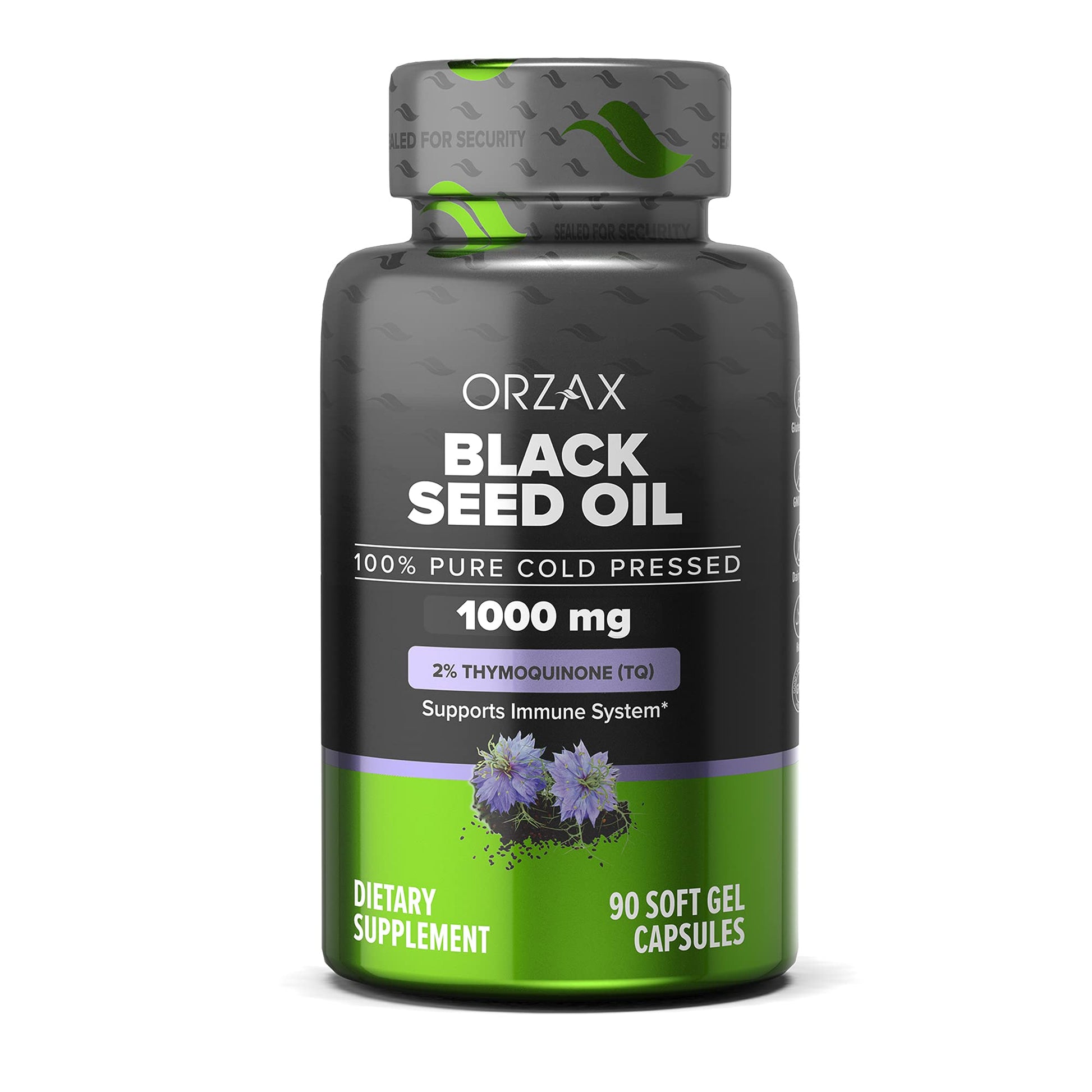 ORZAX Black Seed Oil Organic Cold Pressed Capsules with 2% Thymoquinone ORZAX uk supplements