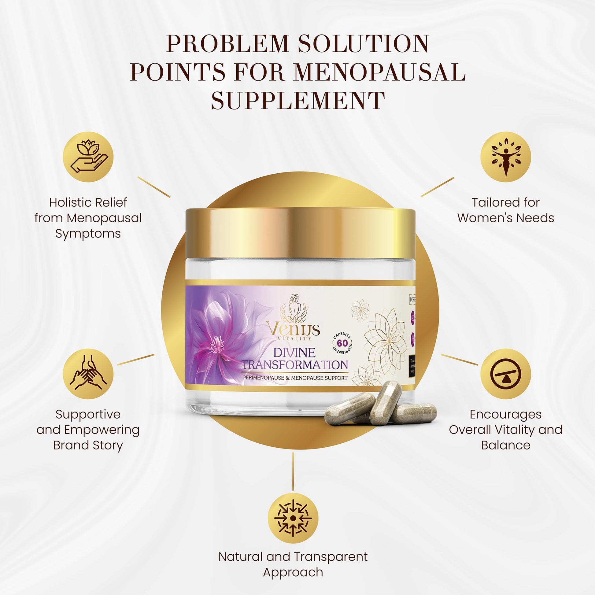 Menopause Supplements for Women - Female Hormone Balance & Immune Support - Mood Swings & Restful Sleep - Valerian Root & Saw Palmetto - Black Cohosh for Menopause Hot Flashes Relief - 60 Capsules Venus Vitality uk supplements