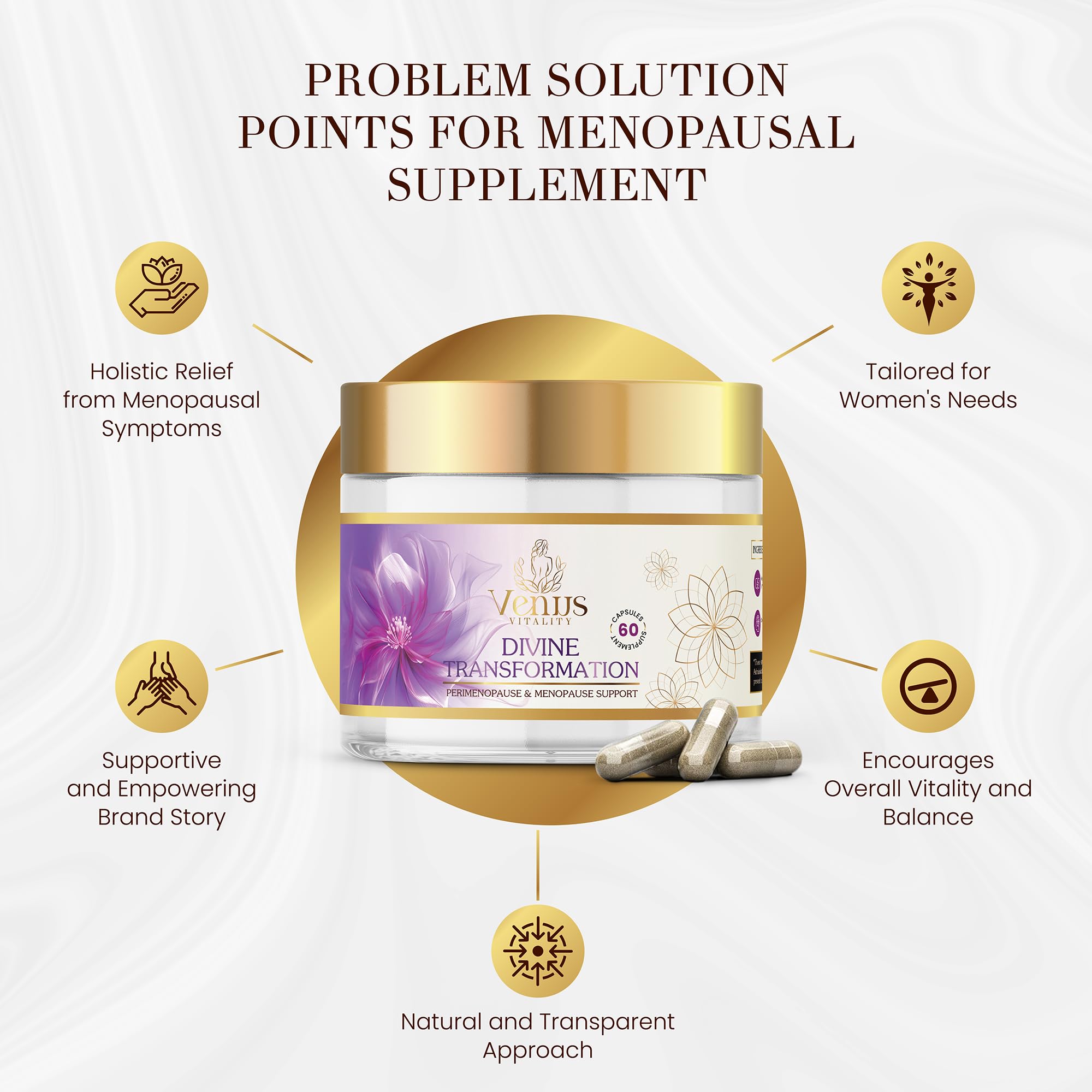 Menopause Supplements for Women - Female Hormone Balance & Immune Support - Mood Swings & Restful Sleep - Valerian Root & Saw Palmetto - Black Cohosh for Menopause Hot Flashes Relief - 60 Capsules Venus Vitality uk supplements