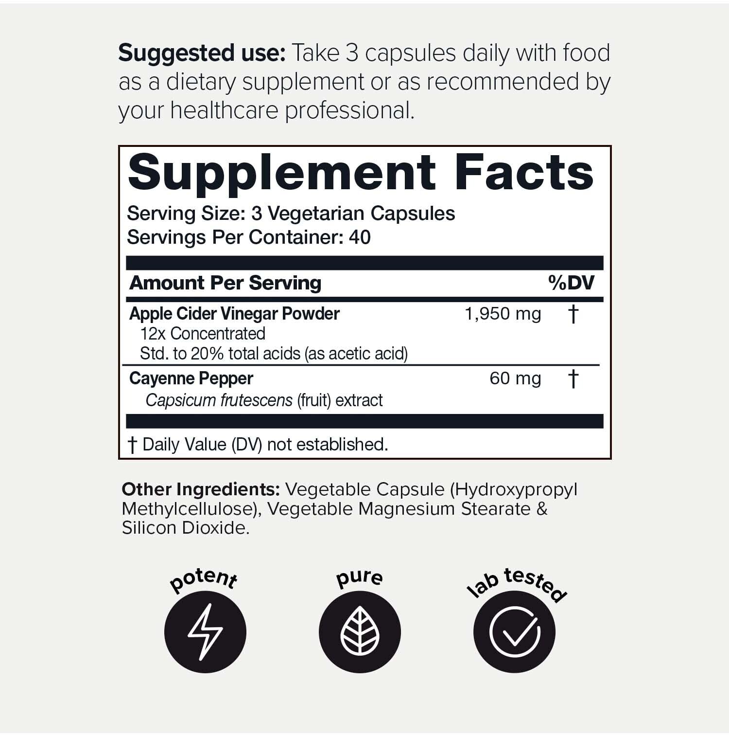 Toniiq 20% Acetic Acid Ultra High Strength Non-GMO Apple Cider Vinegar Capsules Toniiq uk supplements