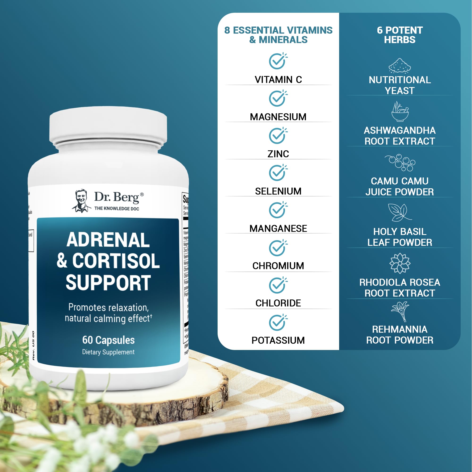 Dr. Berg Adrenal & Cortisol Supplement New Formula - Adrenal Supplement & Cortisol Dr. Berg Nutritionals uk supplements