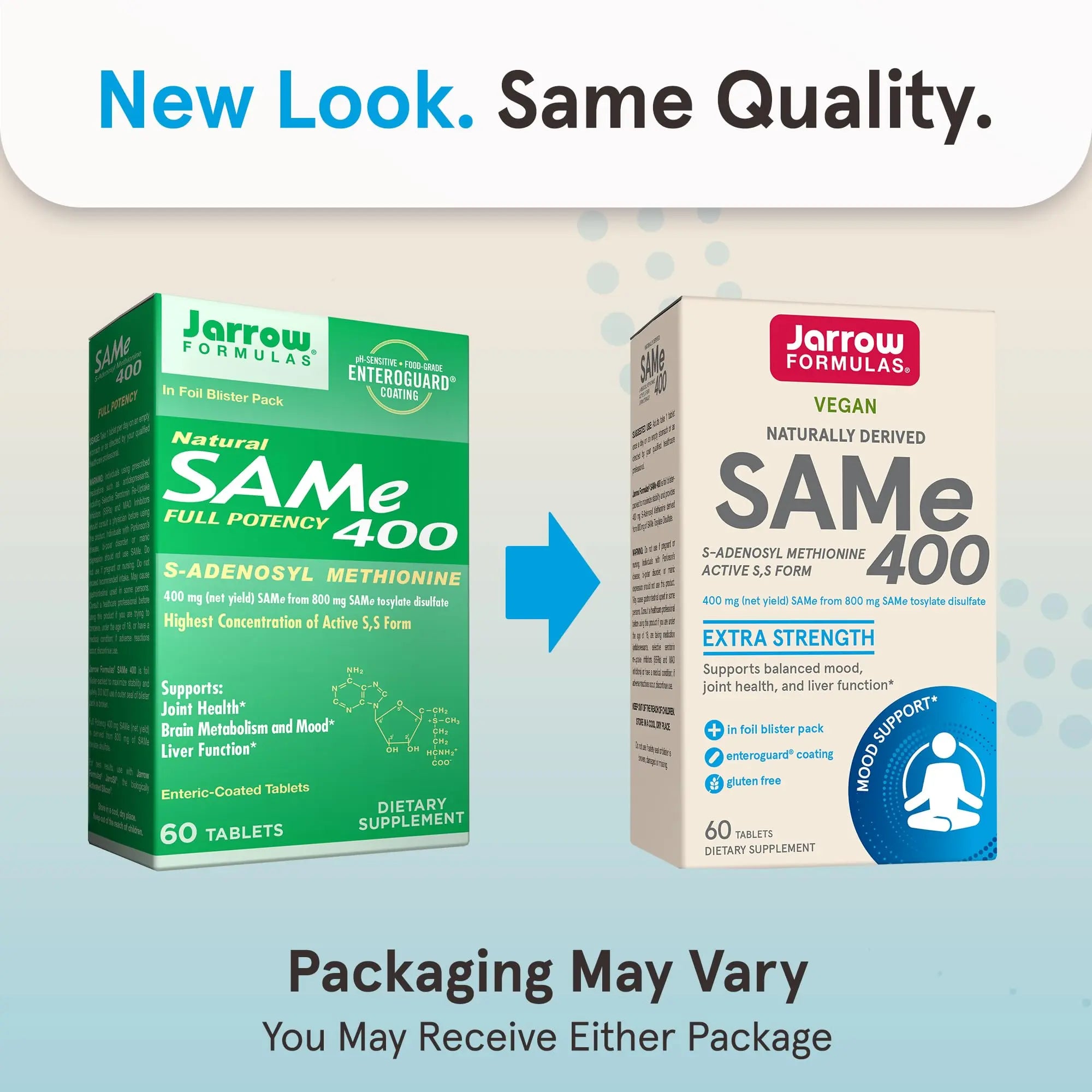 Jarrow Formulas SAMe Supplement 400 mg - 60 Tablets - High Concentration of Active S,S Form - Supports Joint Health, Liver Function, Brain Metabolism, Balanced Mood & Antioxidant Defense - 60 Servings Jarrow Formulas uk supplements