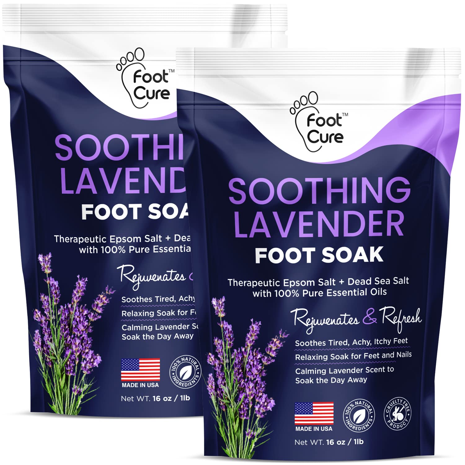 Soothing Lavender Foot Soak with Epsom Salt - Best Toenail Treatment, & Softens Calluses FOOT CURE uk supplements