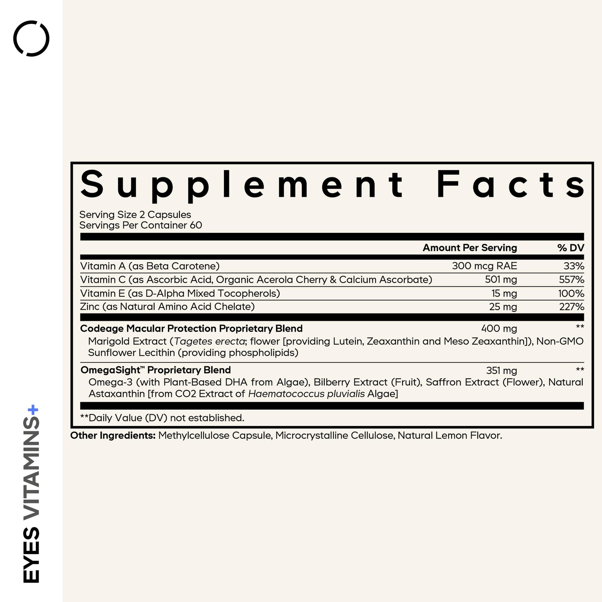 Codeage Eyes Vitamins - AREDS 2 Based Formula Supplement - 2-Month Supply - Vitamins A, C, E, Zinc, Lutein, Astaxanthin, Zeaxanthin, Eyebright, Marigold, Bilberry, Saffron, Omega-3-120 Capsules Codeage uk supplements