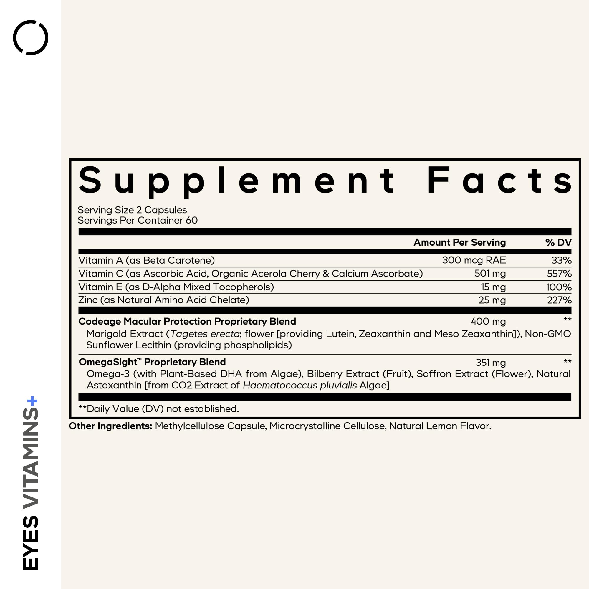 Codeage Eyes Vitamins - AREDS 2 Based Formula Supplement - 2-Month Supply - Vitamins A, C, E, Zinc, Lutein, Astaxanthin, Zeaxanthin, Eyebright, Marigold, Bilberry, Saffron, Omega-3-120 Capsules Codeage uk supplements