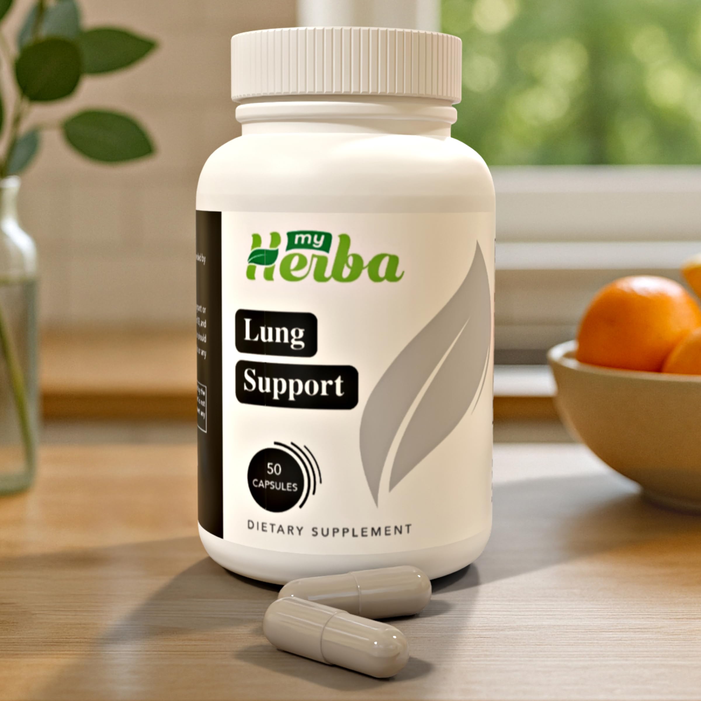 MyHerba Lung Support Supplement - Vegan Formula with Marshmallow Root, Chlorella, Ginkgo Biloba Leaf, Irish Sea Moss & PAU D’Arco - Deep Lung Cleanse, Detox and Immune Support for Adults, 50 Capsules MyHerba uk supplements