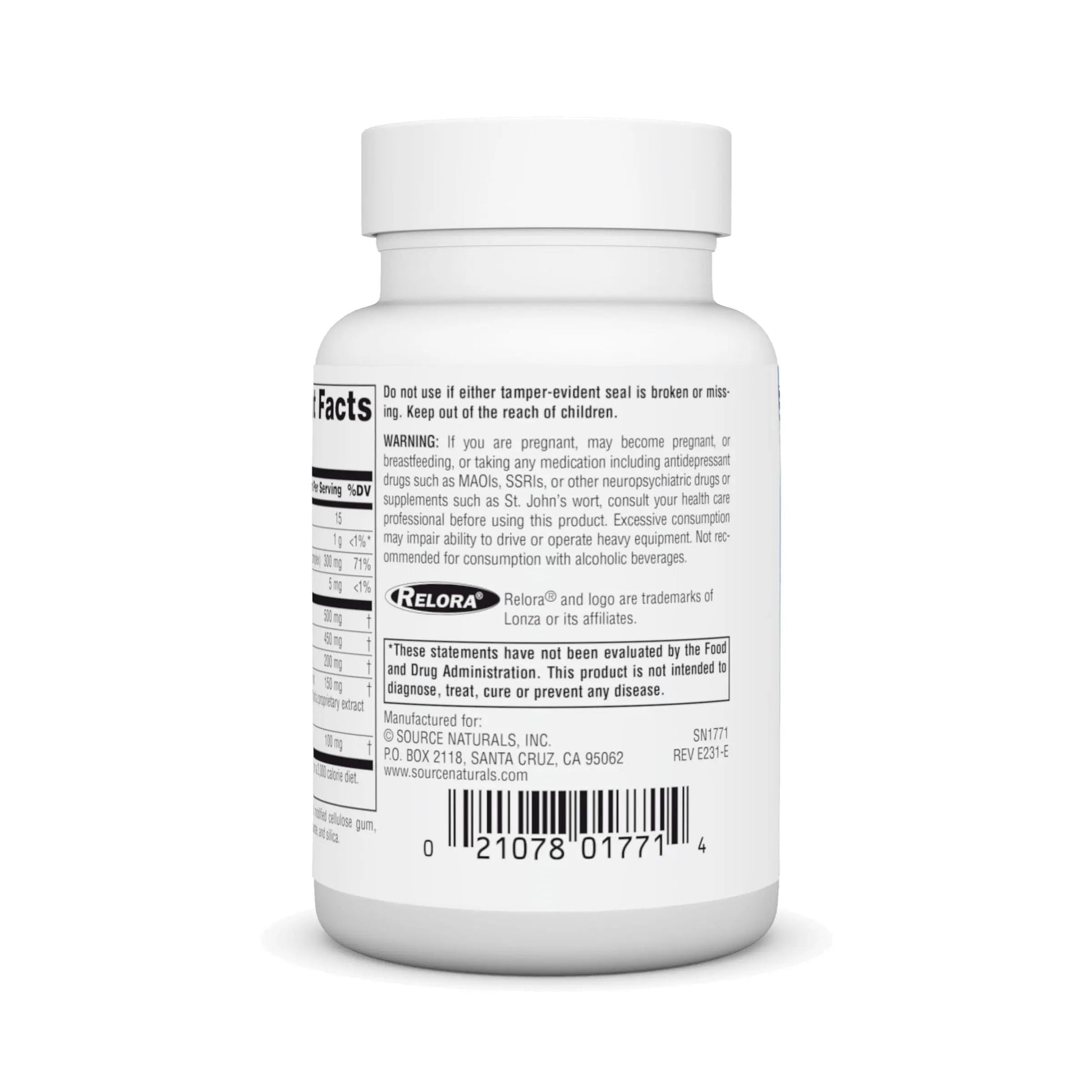 Source Naturals Serene Science Theanine Serene with Relora, Magnesium and GABA - 30 Tablets Source Naturals uk supplements