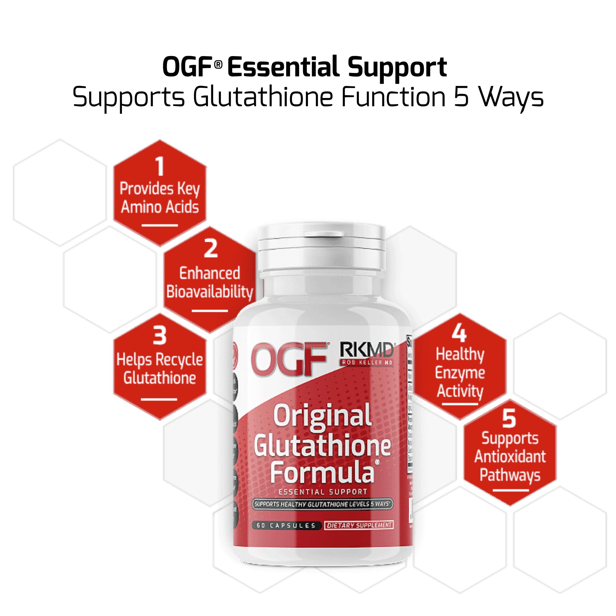 Original Glutathione Formula Essential Support, RobKellerMD, Advanced Antioxidant Formula, Helps Body Produce Glutathione Naturally for Detox, Immune Health, Mental Clarity, & Daily Wellness, 60 caps Rob Keller MD uk supplements