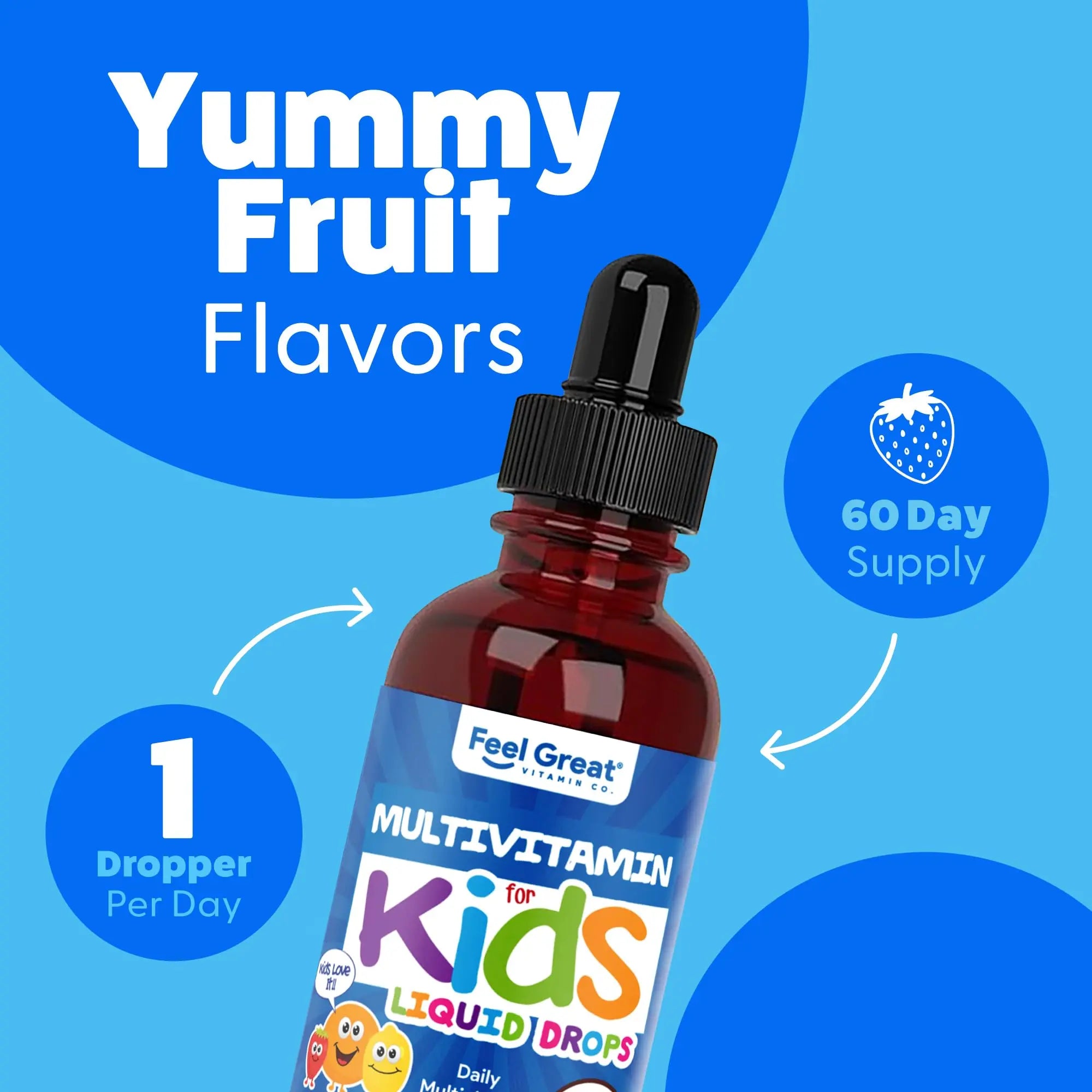Feel Great Vitamins Organic Multivitamin Liquid Drops for Toddlers & Kids | Daily Essential Nutrients for Healthy Growth | The Feel Great Vitamin Company uk supplements