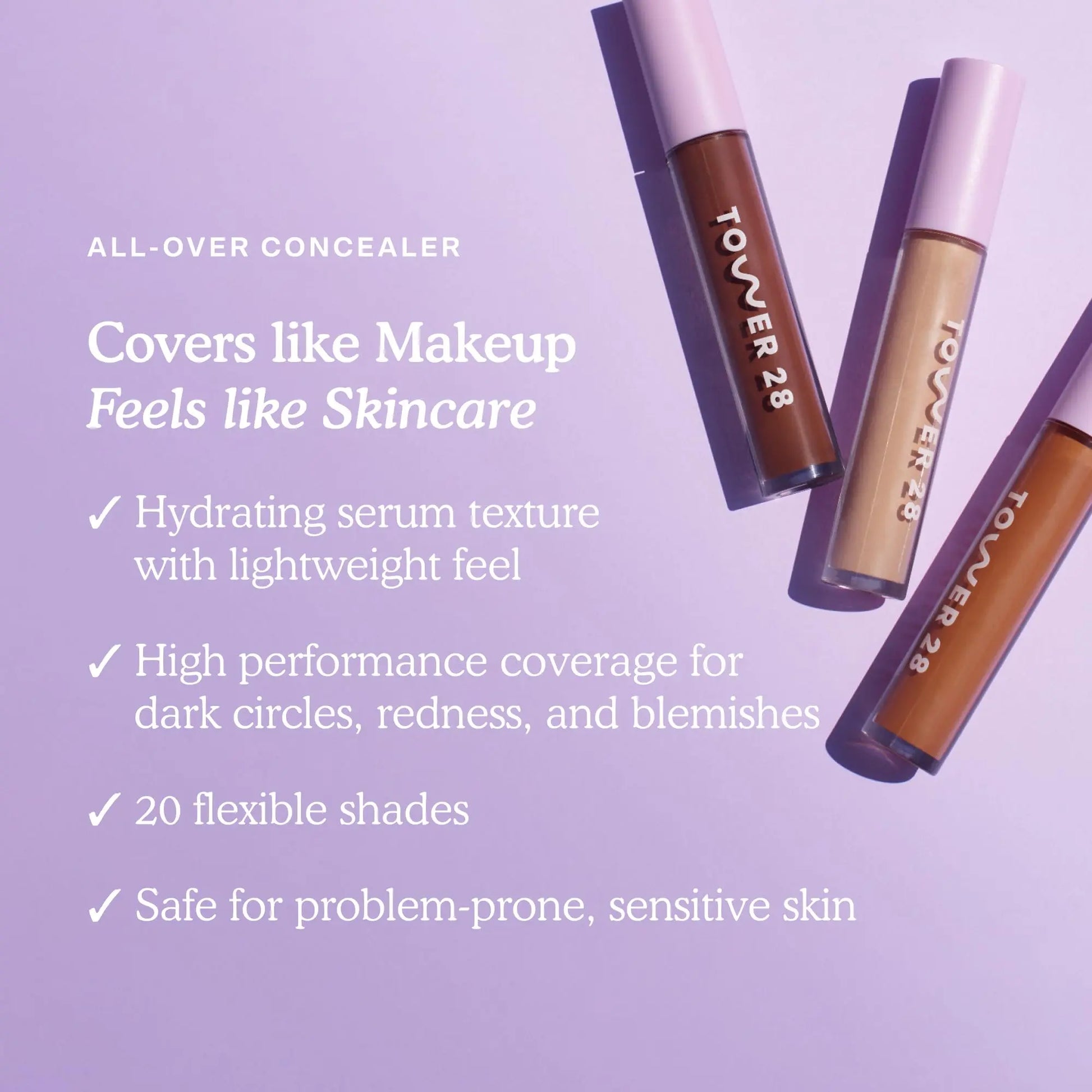 Tower 28 Swipe Serum Concealer - Hydrating Medium-Full Coverage Concealer + Under Eye Brightener - Skin Care Infused Makeup with Hyaluronic Acid + Soothing Centella - 1.0 Fair/Neutral (0.22 oz) Tower 28 uk supplements
