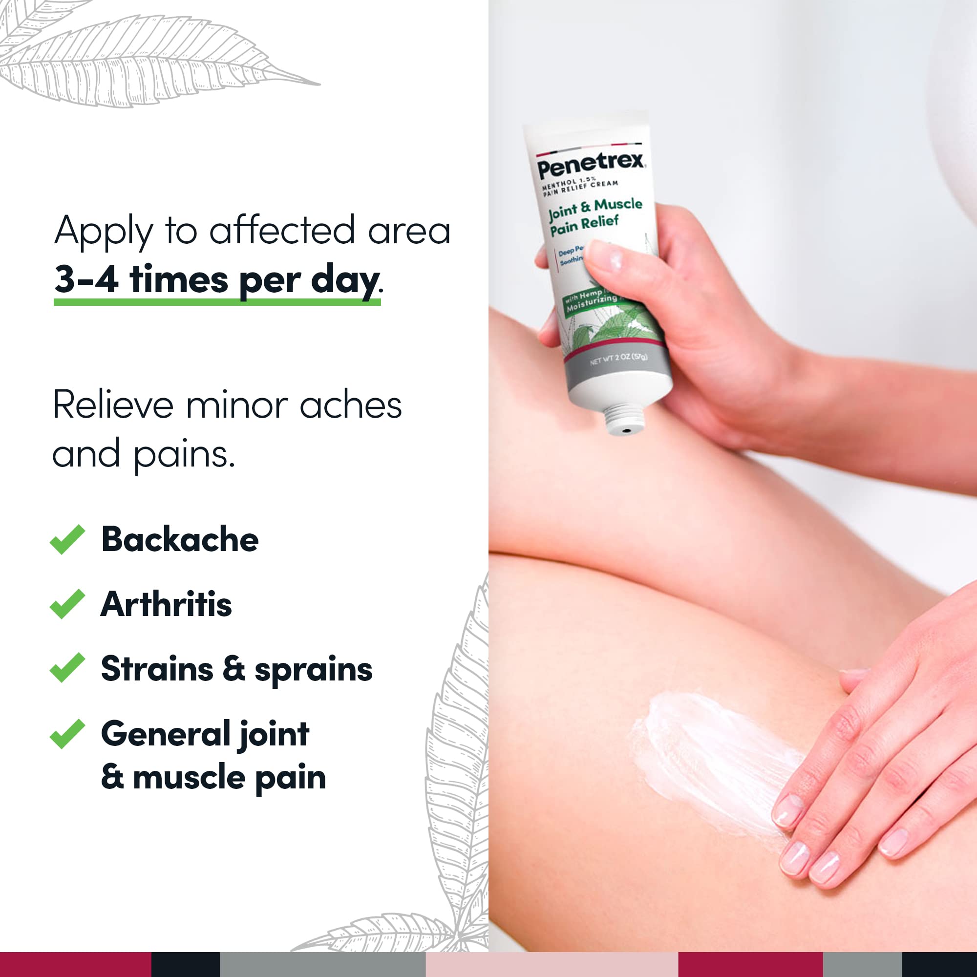 Penetrex Soothing Joint & Muscle Pain Relief Cream with Hemp - Deep Penetrating Menthol, Arnica and Hemp for Soothing, Hydrating Relief - Non-Greasy, Easy to Apply, Pleasant Scent- 2oz Squeezable Tube Penetrex uk supplements