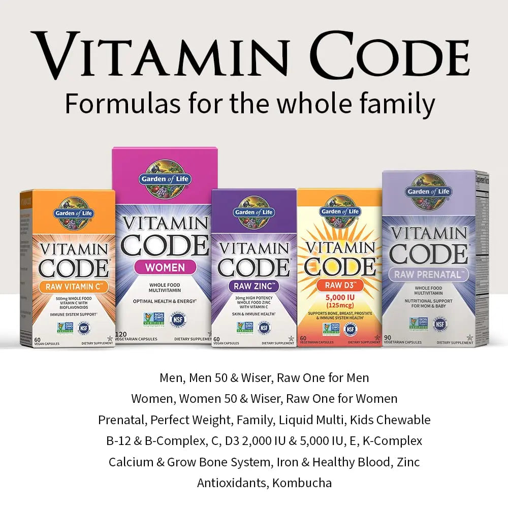 Garden of Life Multivitamin for Women, Men & Kids Age 6 and up, Vitamin Code Family Multi - 120 Vegetarian Capsules, Whole Food Vitamins Garden of Life uk supplements