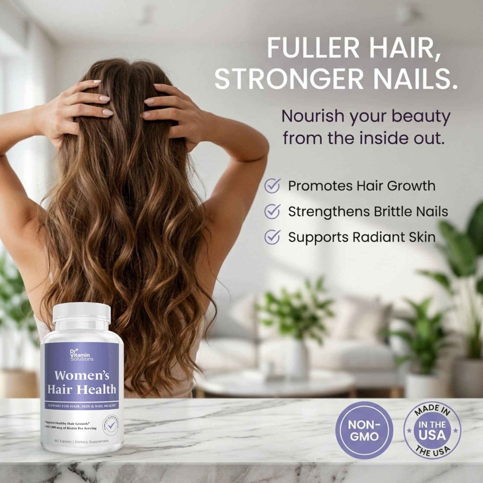 Dr Vitamin Women's Hair Health - Hair, Skin & Nails Support with Biotin & Collagen - 60 Tablets DR VITAMIN SOLUTIONS uk supplements