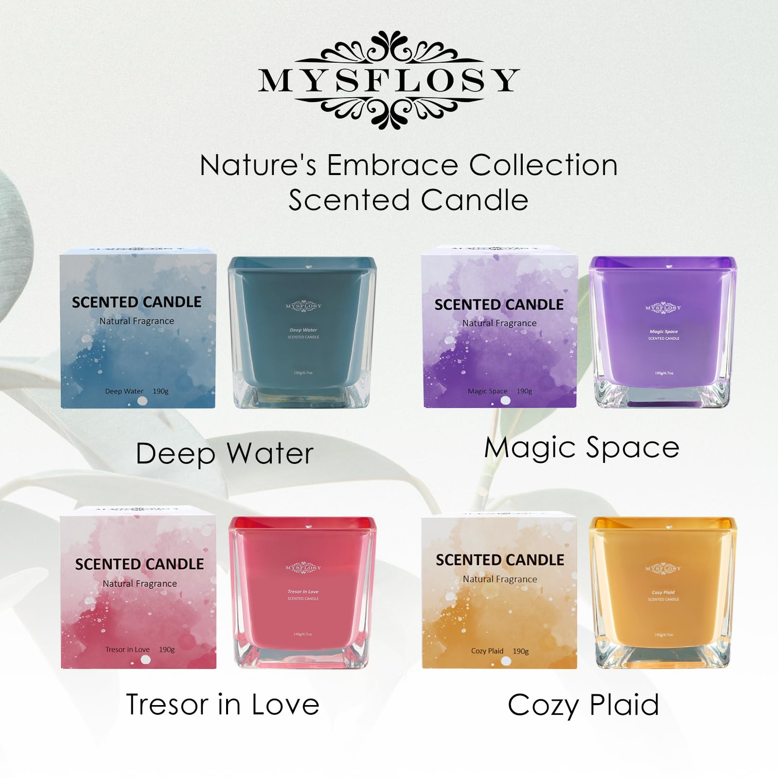 Mysflosy Soy Aromatherapy Candle, 40 Hour Burn time, Scented Candles with Floral and Fruity Scents Mysflosy uk supplements