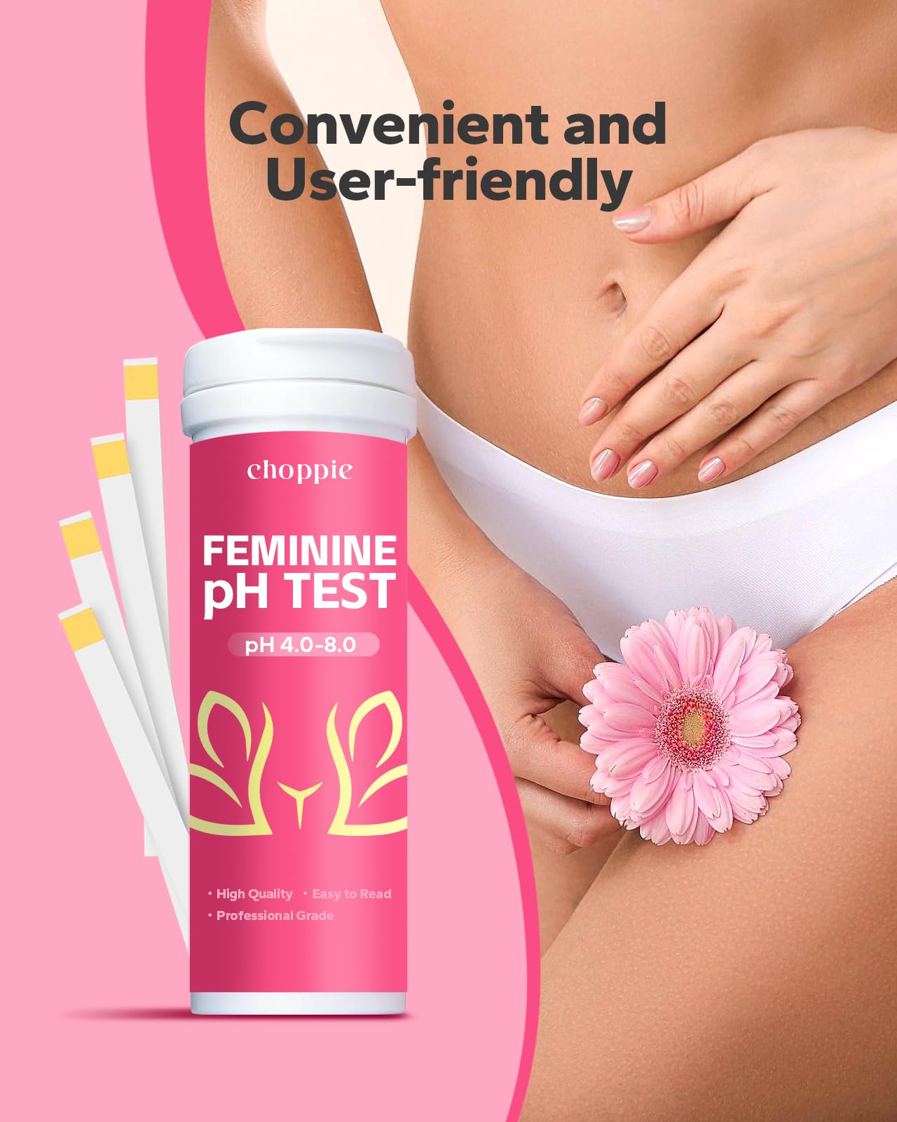 Choppie Vaginal Health pH Test Strips (50 Strips), pH Balance Test Strips for Women, Vaginal pH Test Strips Choppie uk supplements
