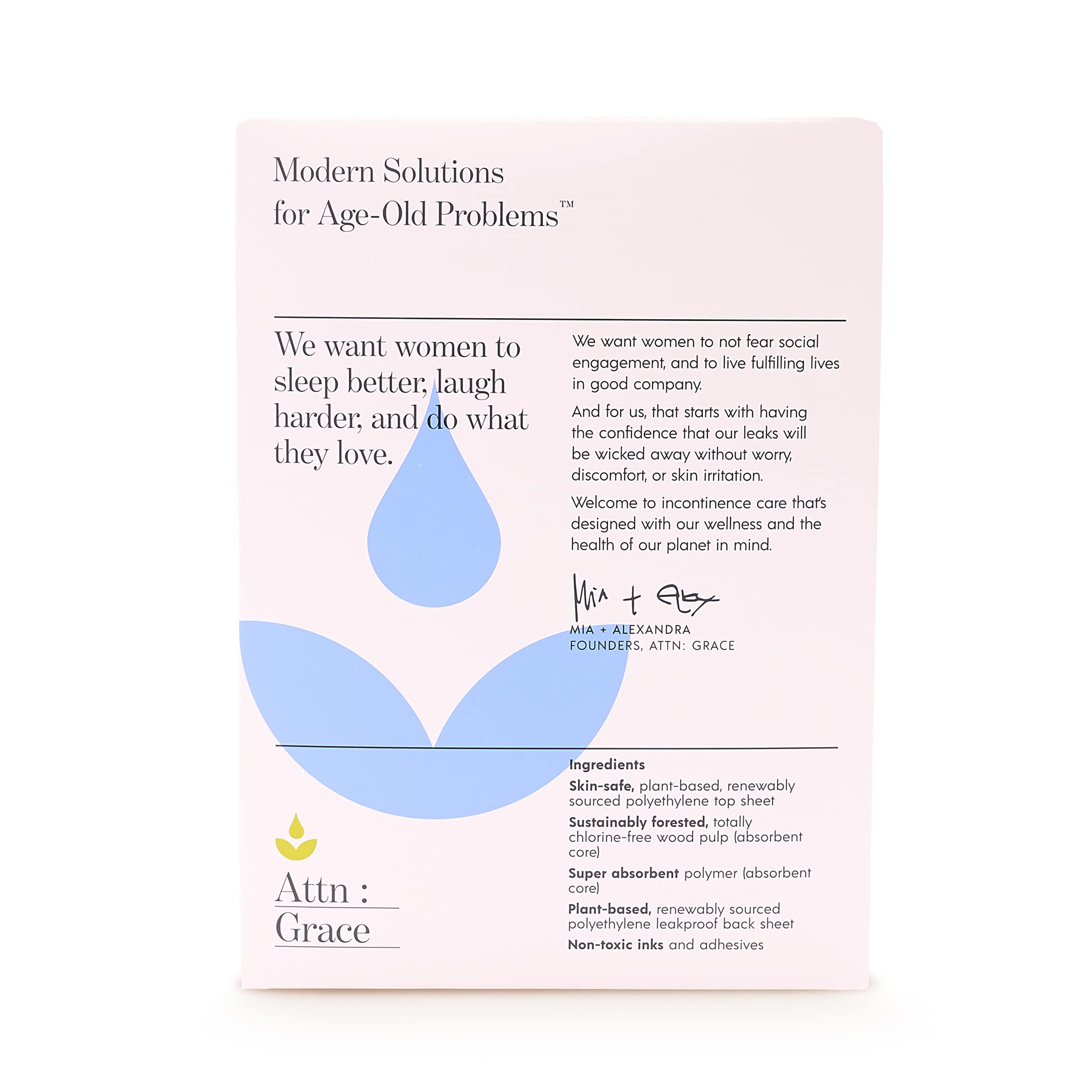 Attn: Grace Panty Liners for Women - 46 Liners – for Light Urinary Incontinence, Bladder Leakage ATTN : GRACE uk supplements