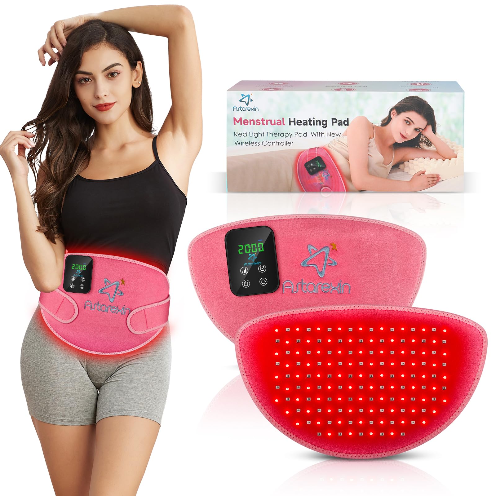 Red Light Therapy Belt Pad: Near Infrared Lamp Pain Relief 156 LEDs Wrap Body Heating Pads Astarexin uk supplements