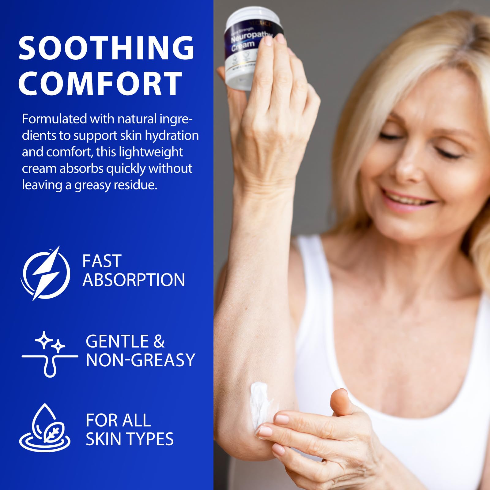 Neuropathy Cream for Feet, Legs & Hands – Lightweight, Plant-Based Formula with Cooling Comfort, 120g CFXYHNOX uk supplements