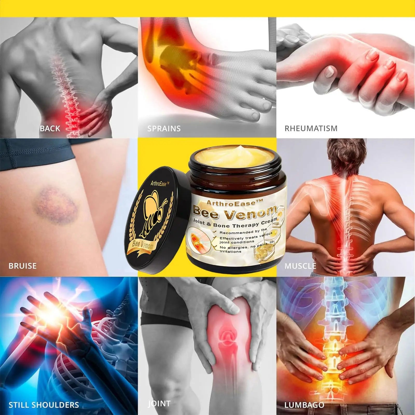 ArthroEase Bee Venom Joint and Bone Cream,ArthroEase Bee Venom Cream,Bee Venom Joint Gel,Effectively Relieve Joint discomfort (2) ADFIRE uk supplements