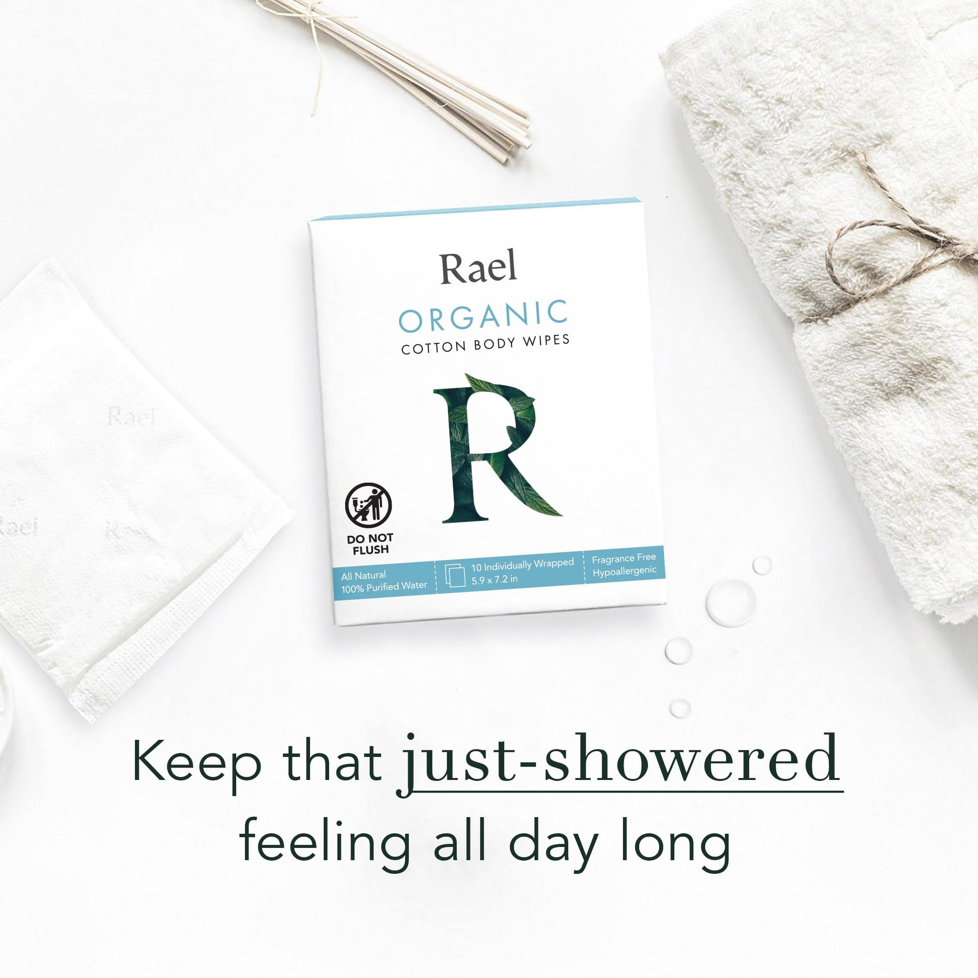 Rael Body Wipes, Organic Cotton Wipes for Women - Unscented Body Wipes, Individually Wrapped Rael uk supplements