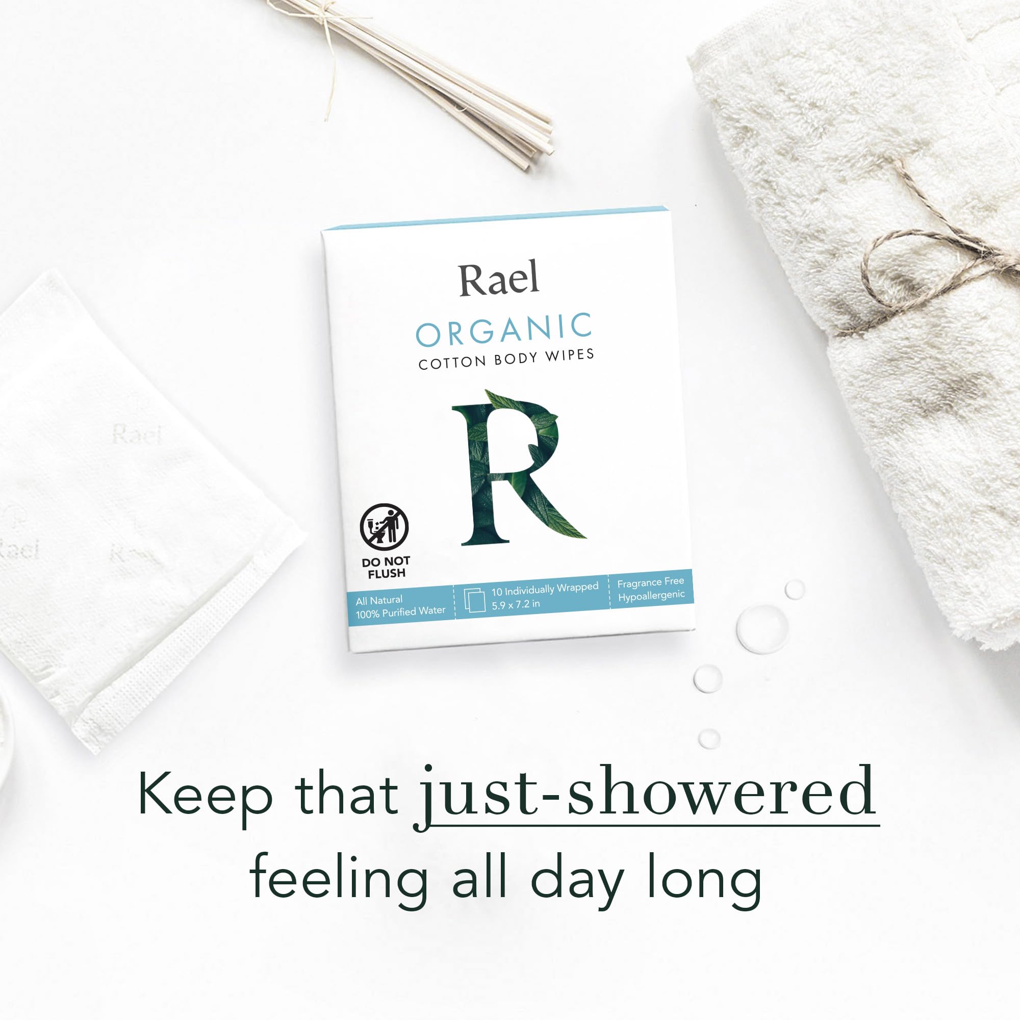 Rael Body Wipes, Organic Cotton Wipes for Women - Unscented Body Wipes, Individually Wrapped Rael uk supplements