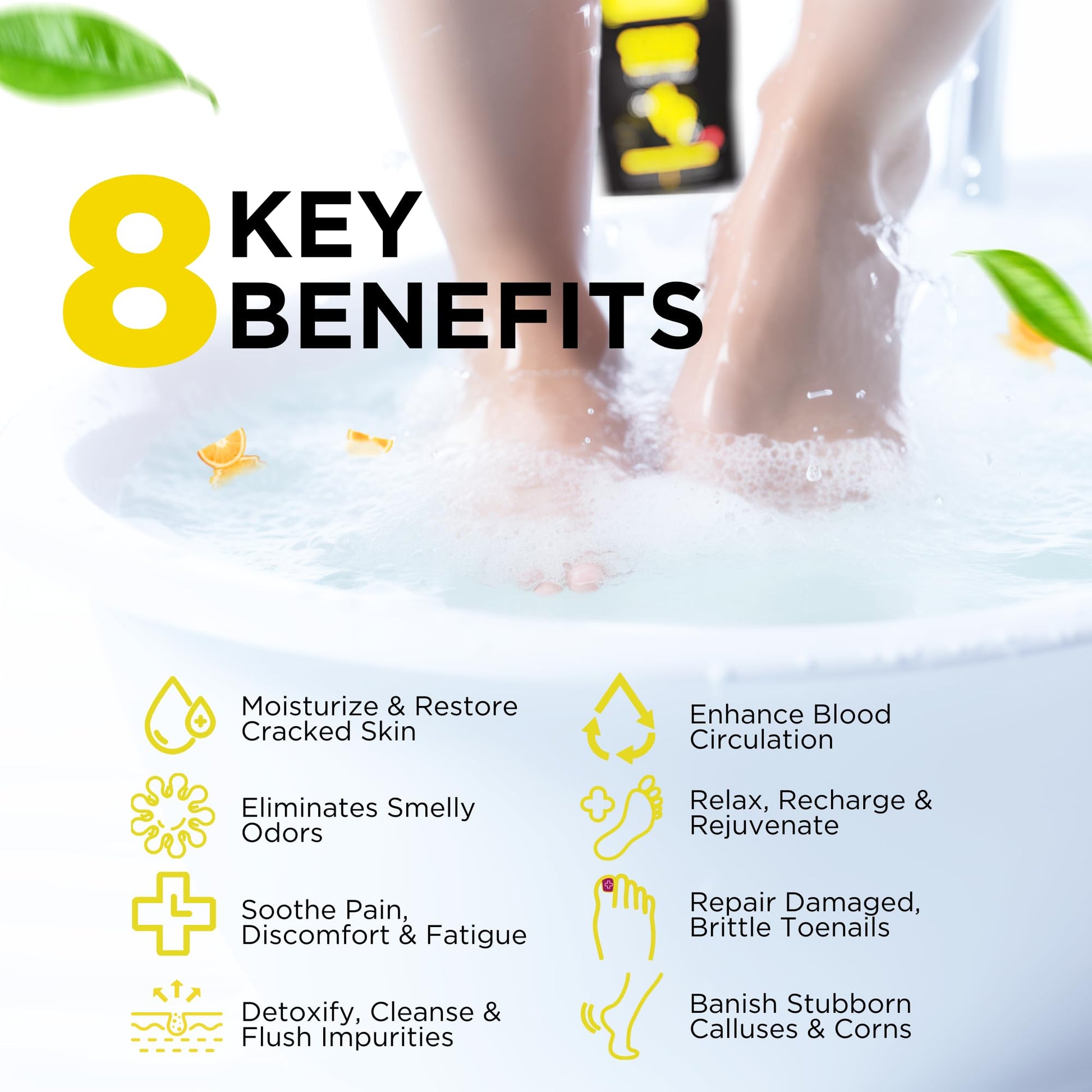 Citrus Detox Foot Soak with Epsom Salt - for Foot Callus, Immune Boost, Damaged Toenail DAILY REMEDY uk supplements