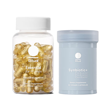 Ritual Prenatal Multivitamin and Gut Duo Supplements with Prenatal Vitamins and Synbiotic+: 3-in-1 Probiotic, Prebiotic, Postbiotic, Supports Pregnancy, and Gut Health, 30 Day Supply Ritual uk supplements
