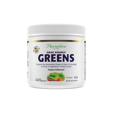 Paradise, ORAC Energy Greens Powder Extract, Super Antioxidants, Probiotics for Gut Health & Digestion, Vitamin C for Immunity, with Spirulina & Chlorella, Non-GMO, Gluten Free, 30 Servings Paradise Herbs uk supplements