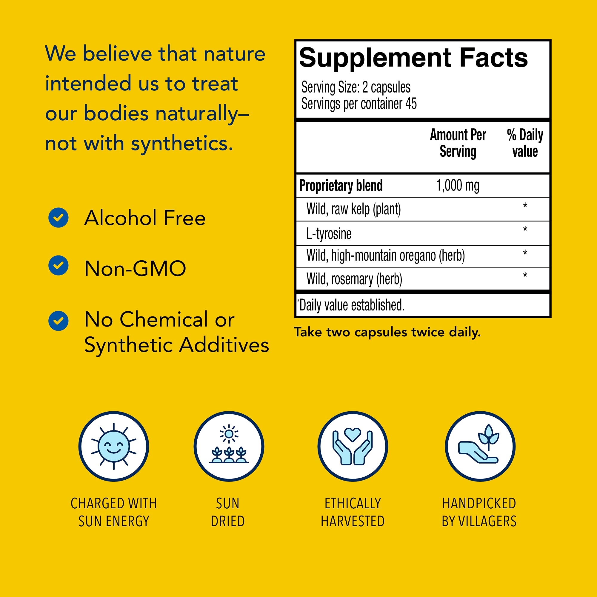 NORTH AMERICAN HERB & SPICE Thyroset - 90 Capsules - Wild Kelp & Herbs Blend - Healthy Thyroid Support - Contains Trace Minerals, Natural Iodine, Antioxidants & Amino Acids - 45 Servings NORTH AMERICAN HERB & SPICE uk supplements