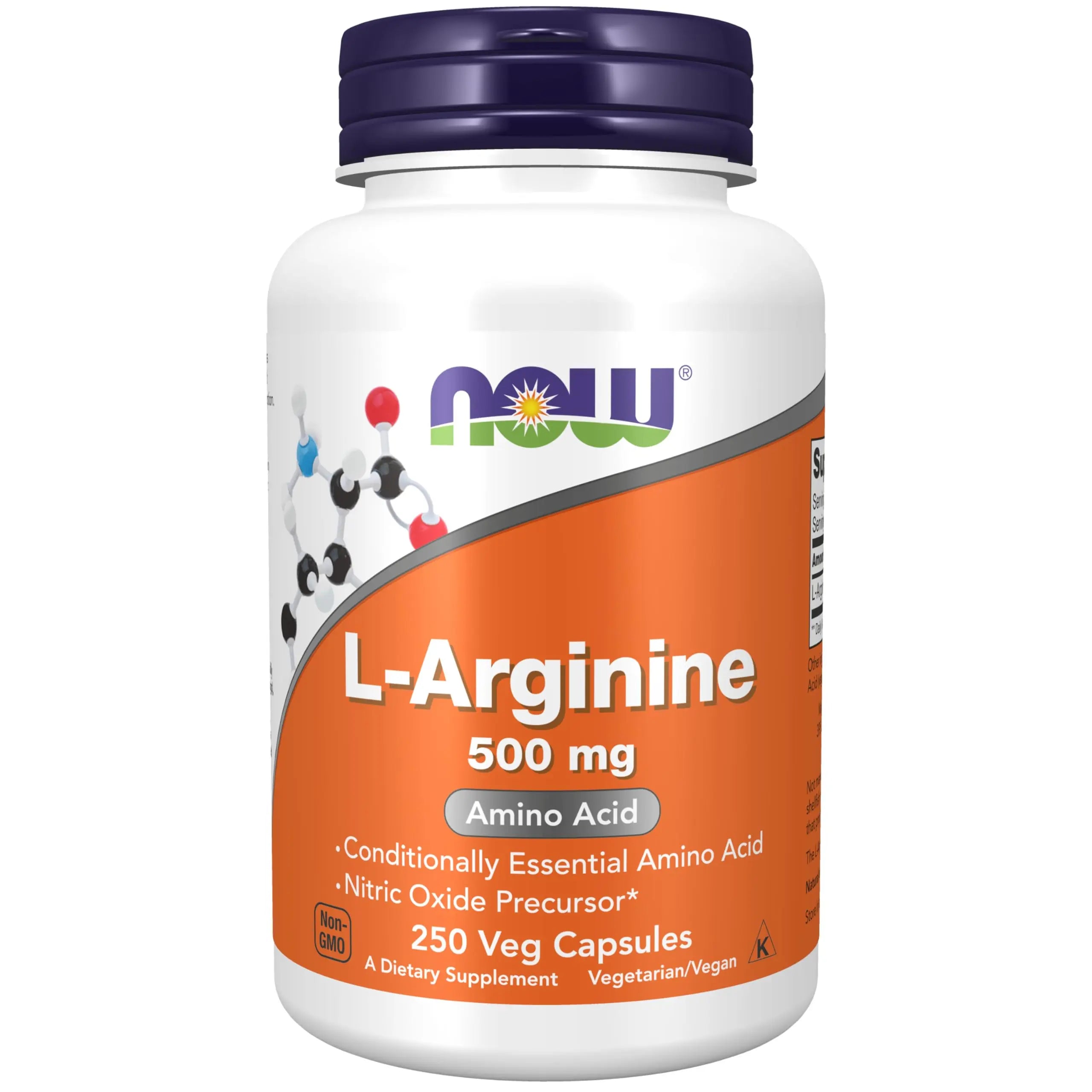 NOW Foods Supplements, L-Arginine 500 mg, Nitric Oxide Precursor*, Amino Acid, 250 Veg Capsules NOW Foods uk supplements