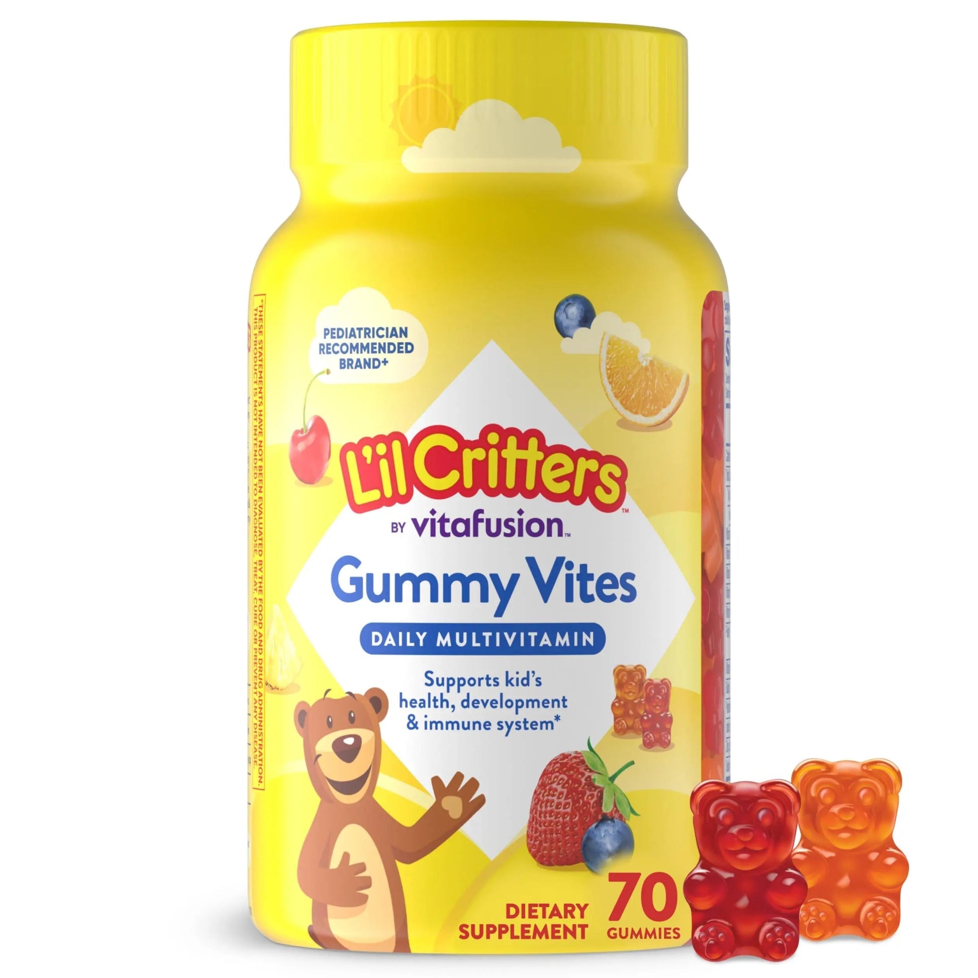 L’il Critters Gummy Vites Daily Gummy Multivitamin for Kids, Vitamin C, D3 for Immune Support Cherry, Strawberry, Orange Lil Critters uk supplements