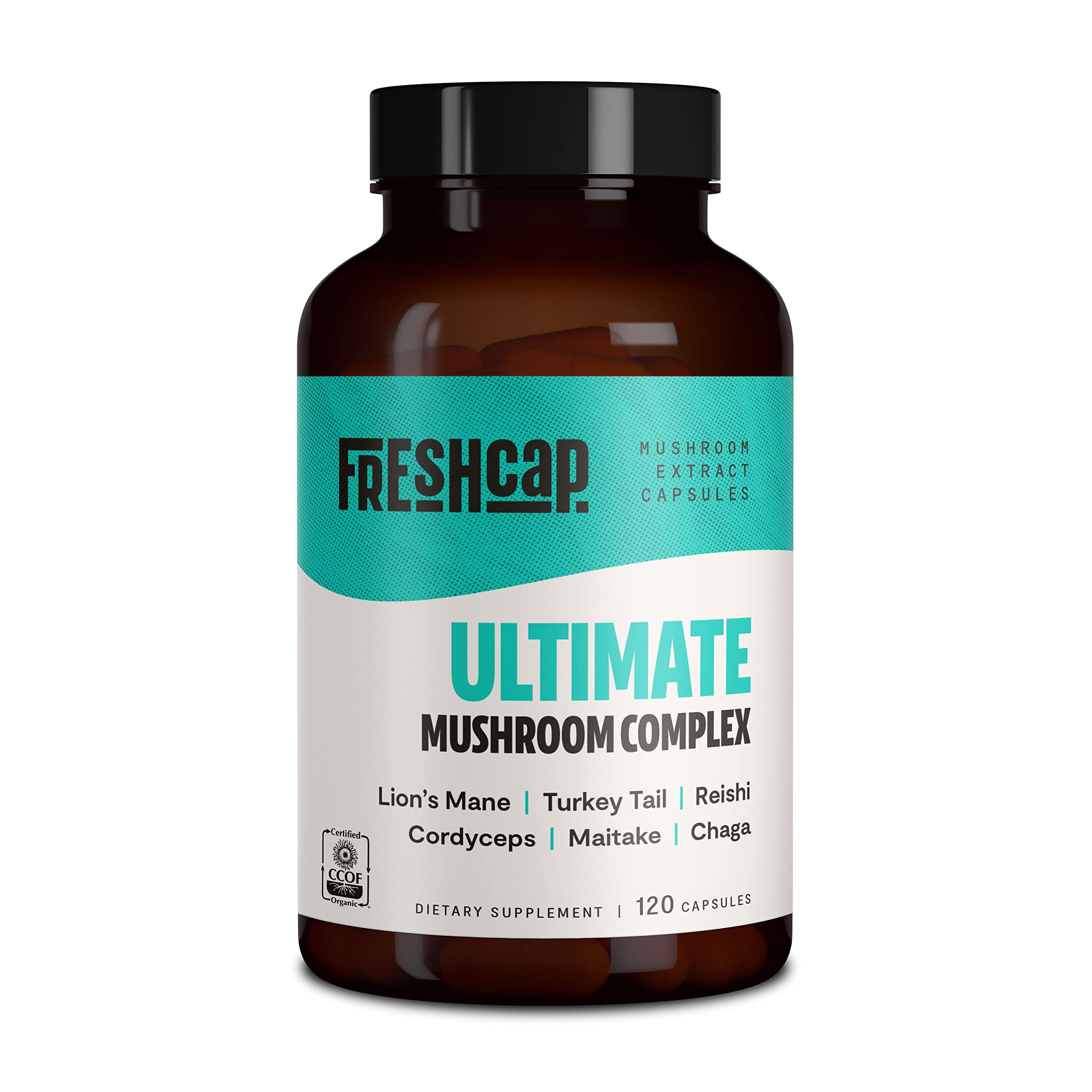 FreshCap Ultimate Mushroom Complex - Lions Mane, Reishi, Cordyceps, Chaga, Turkey Tail FreshCap Mushrooms uk supplements
