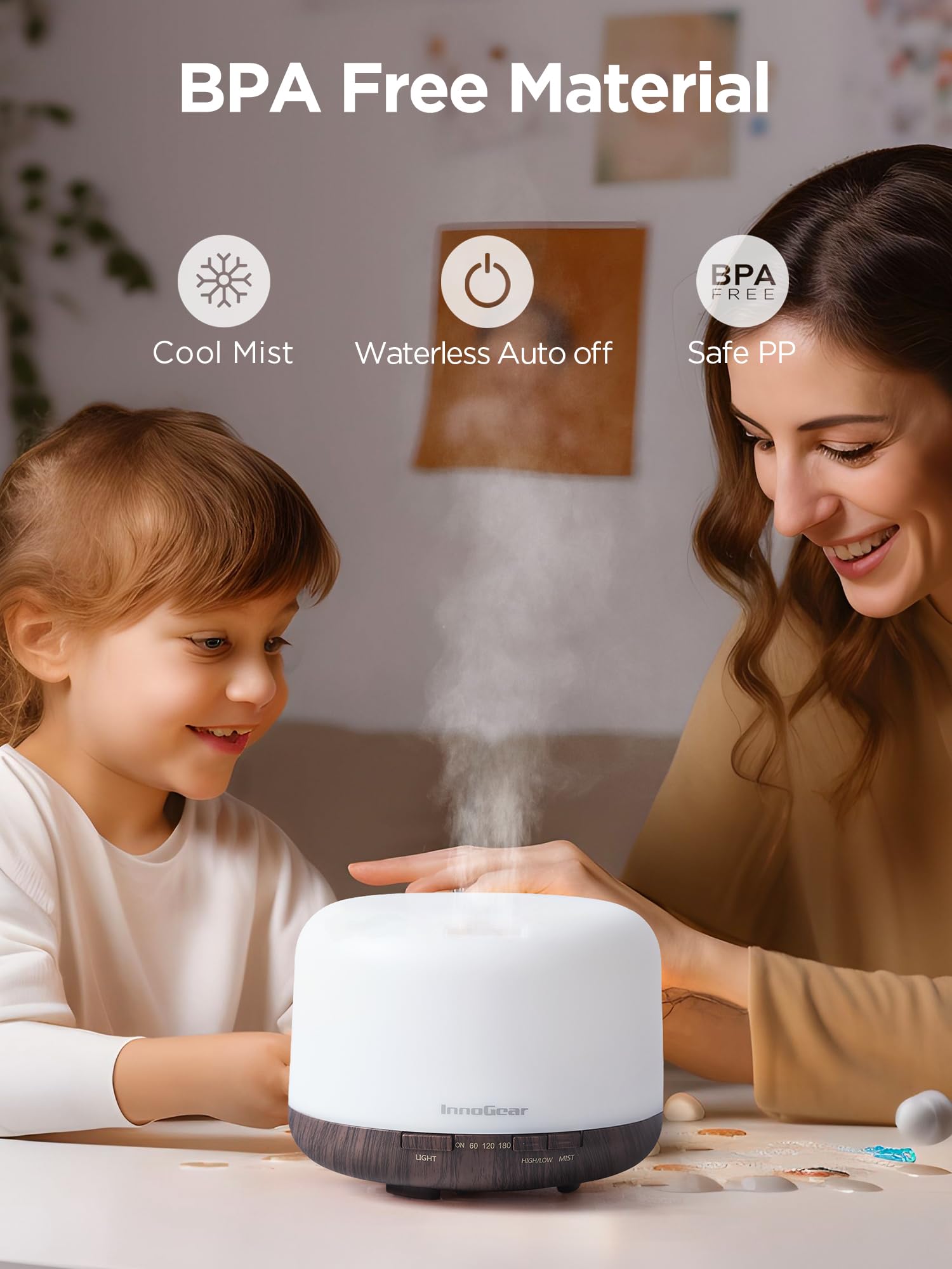 InnoGear 500ml Essential Oil Diffuser with Remote Control, Premium Ultrasonic Aromatherapy InnoGear uk supplements