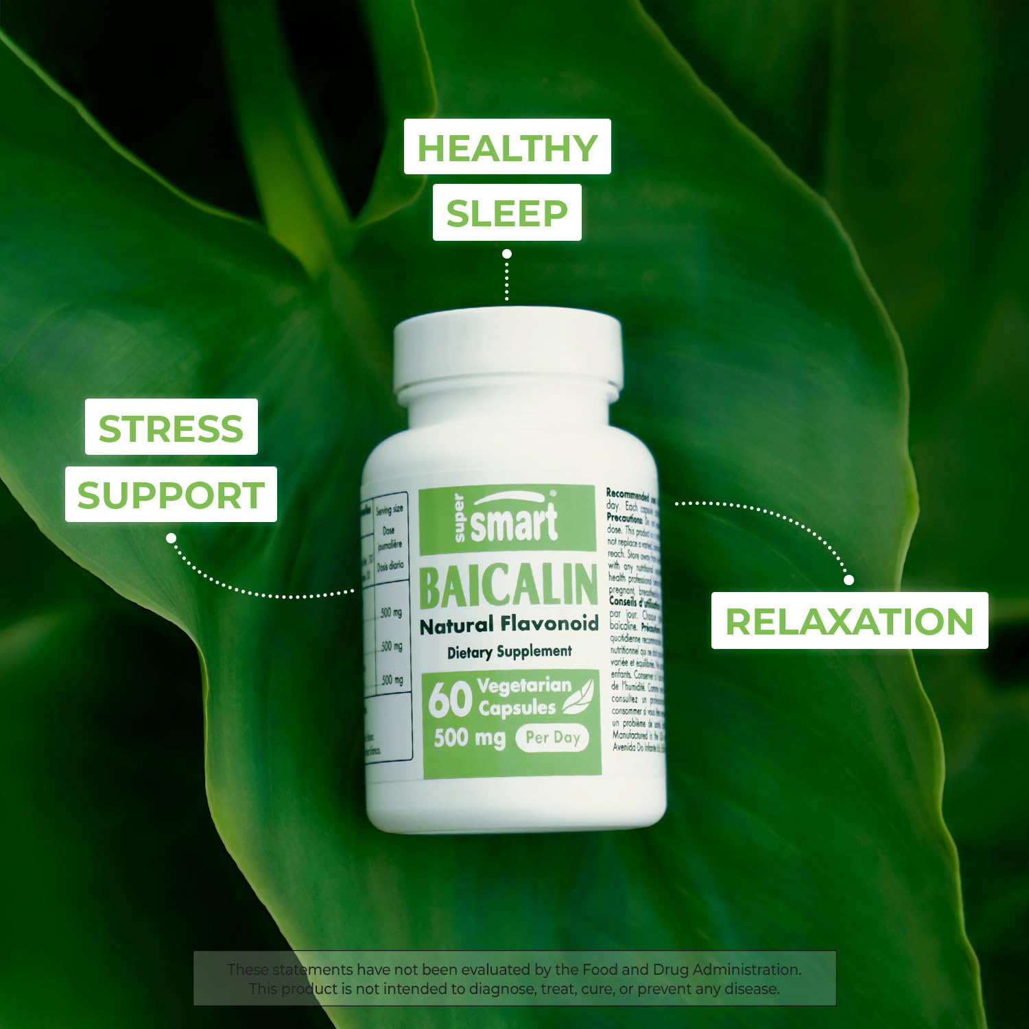 Supersmart - 90% Baicalin 500mg per Day (Scutellaria Baicalensis) - Chinese Skullcap Supersmart uk supplements