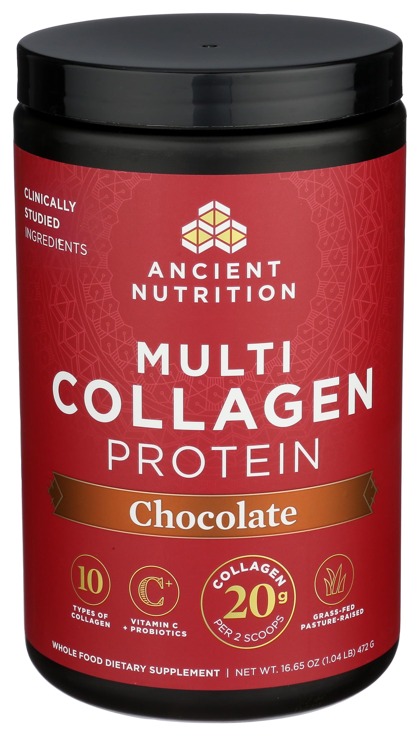 Ancient Nutrition Hydrolyzed Collagen Peptides Powder with Probiotics, Chocolate Multi Collagen Protein for Women and Men with Vitamin C, 40 Servings, Supports Skin and Nails, Gut Health, 16.65oz Ancient Nutrition uk supplements
