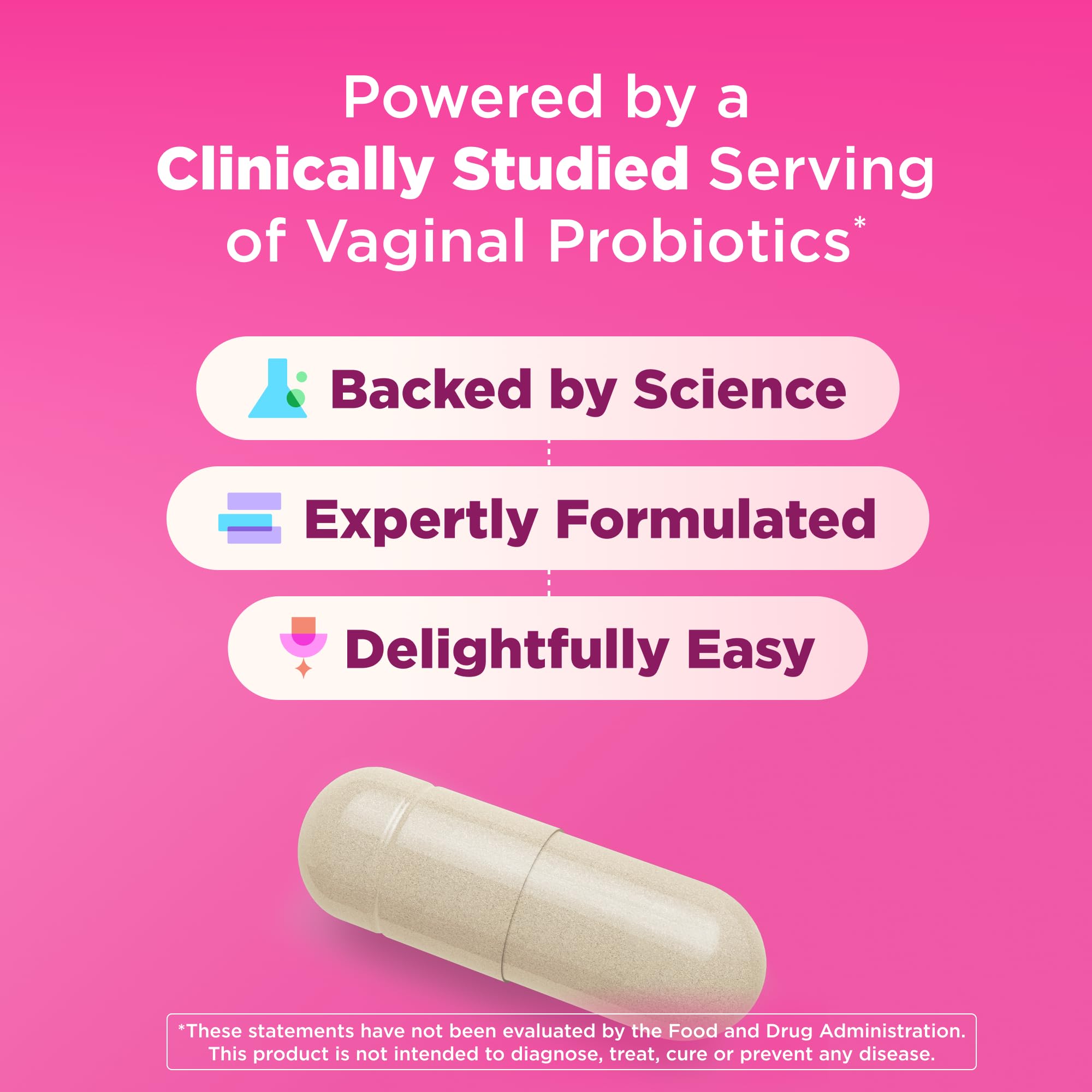 OLLY Happy Hoo-Ha Capsules, Probiotic for Women, Vaginal Health and pH Balance, 10 Billion CFU, Gluten Free - 25 Count OLLY uk supplements